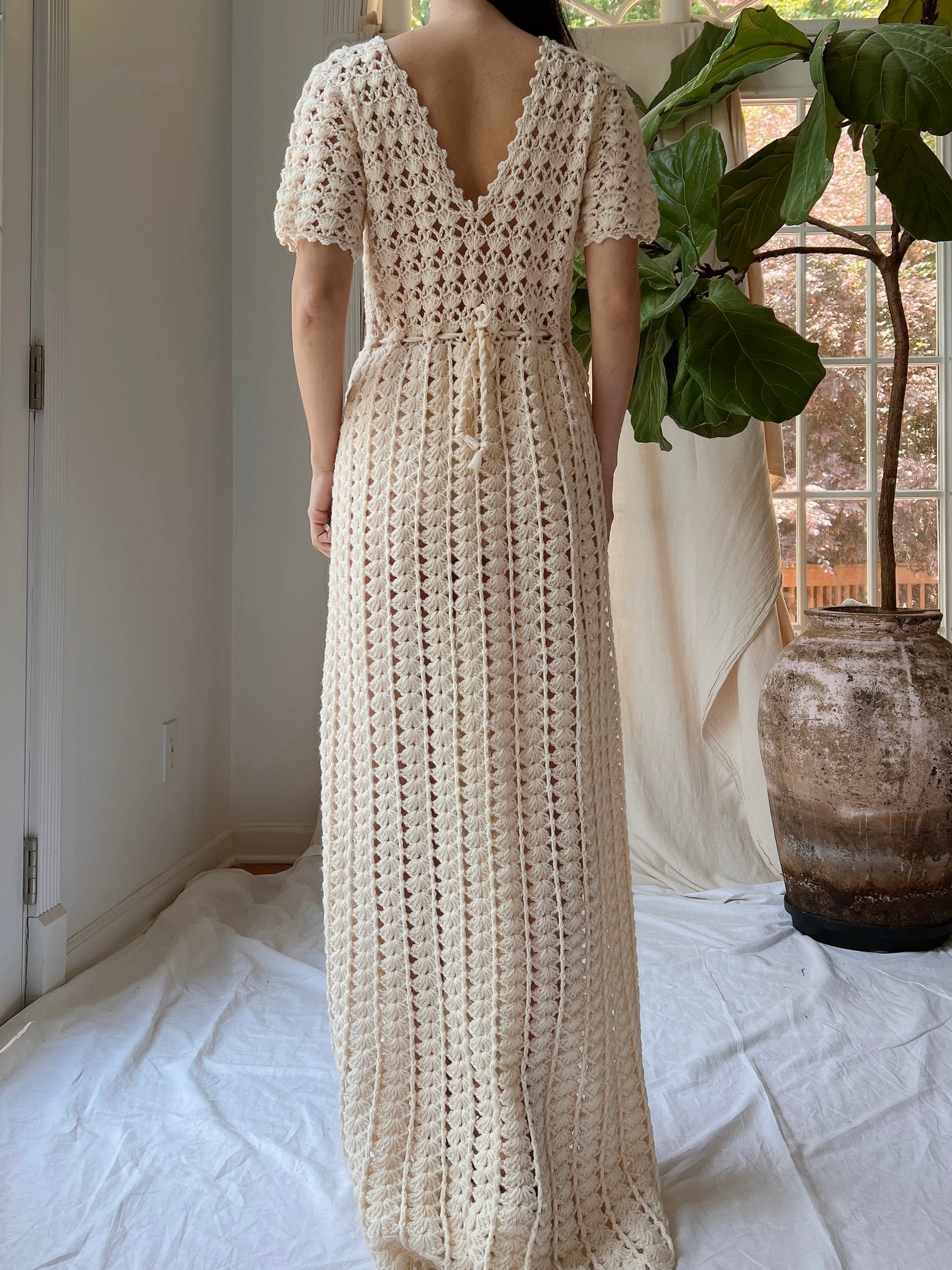 Vintage Crochet Dress - S-M