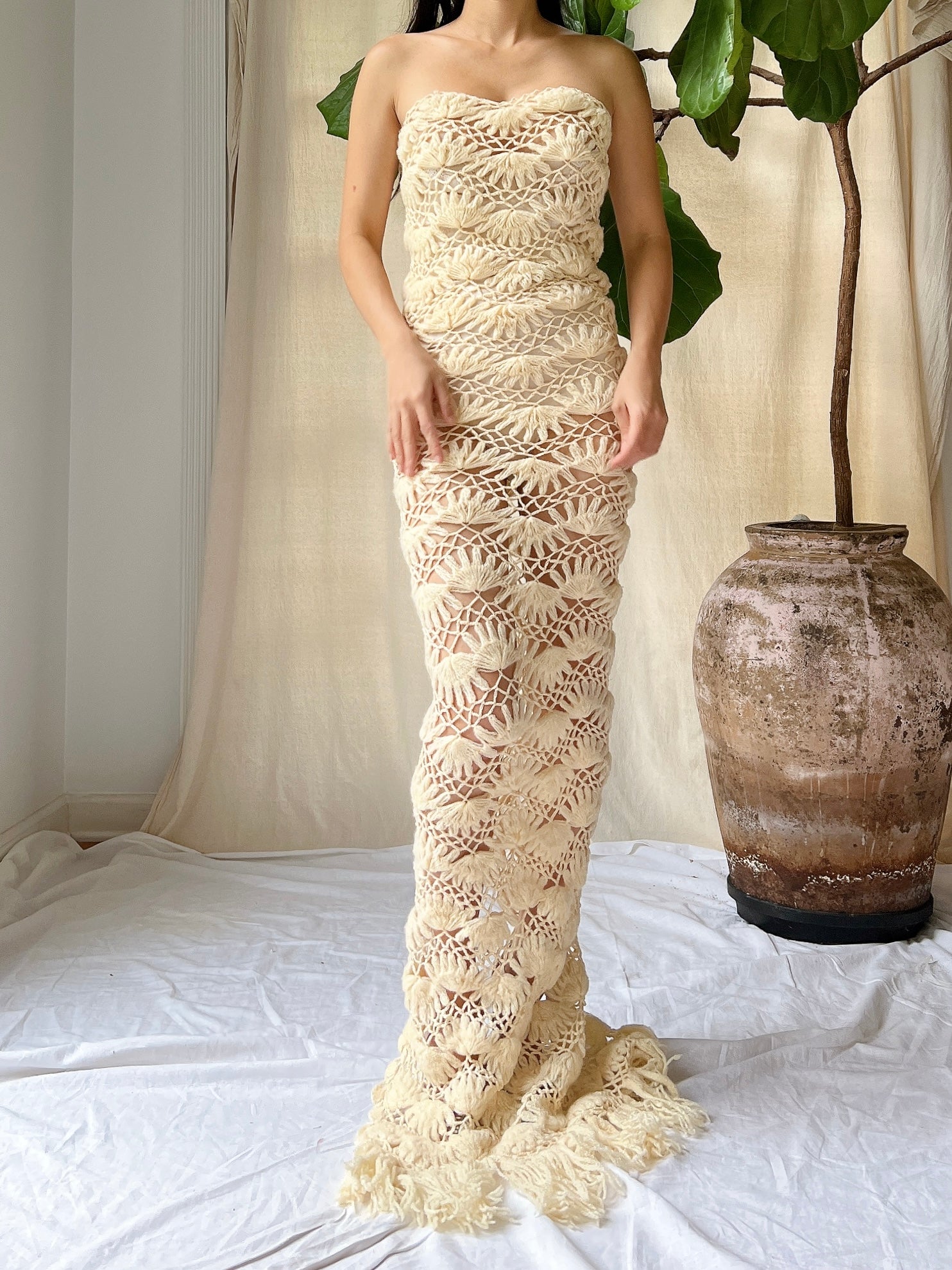 Vintage Crochet Tube Dress - XS