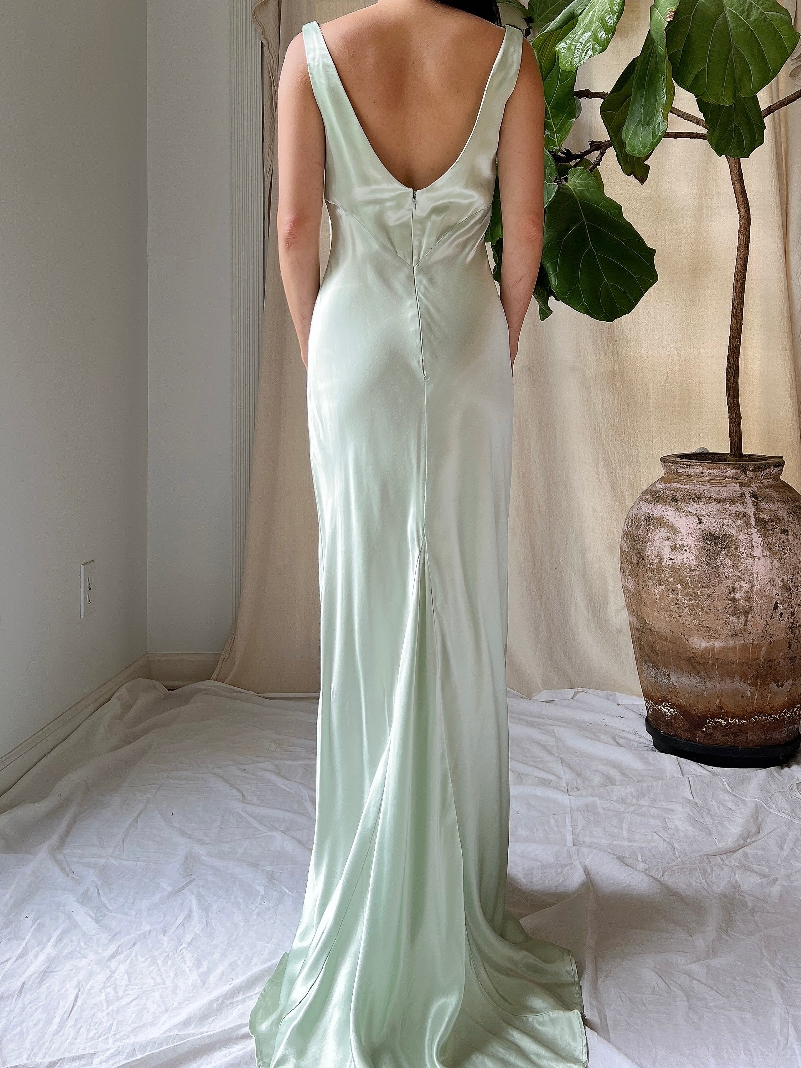 1990s Seafoam Satin Dress - XS | G O S S A M E R 1990s Seafoam Satin Dress - XS | G O S S A M E R