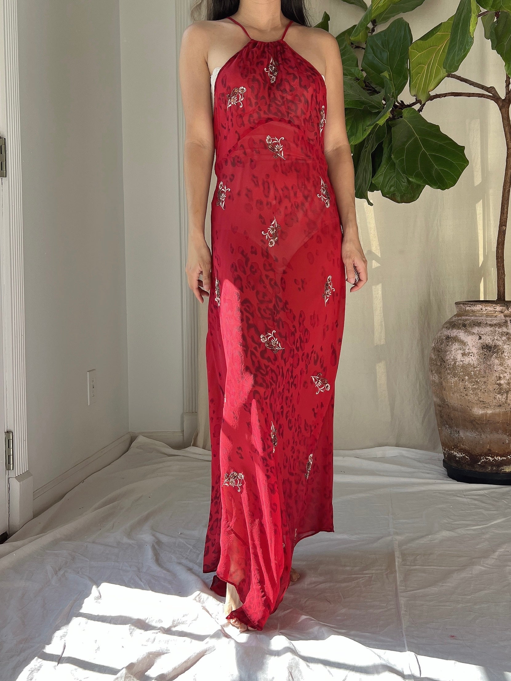 Y2K Silk Halter Slip Dress - S/M | G O S S A M E R Y2K Silk Halter Slip Dress - S/M | G O S S A M E R