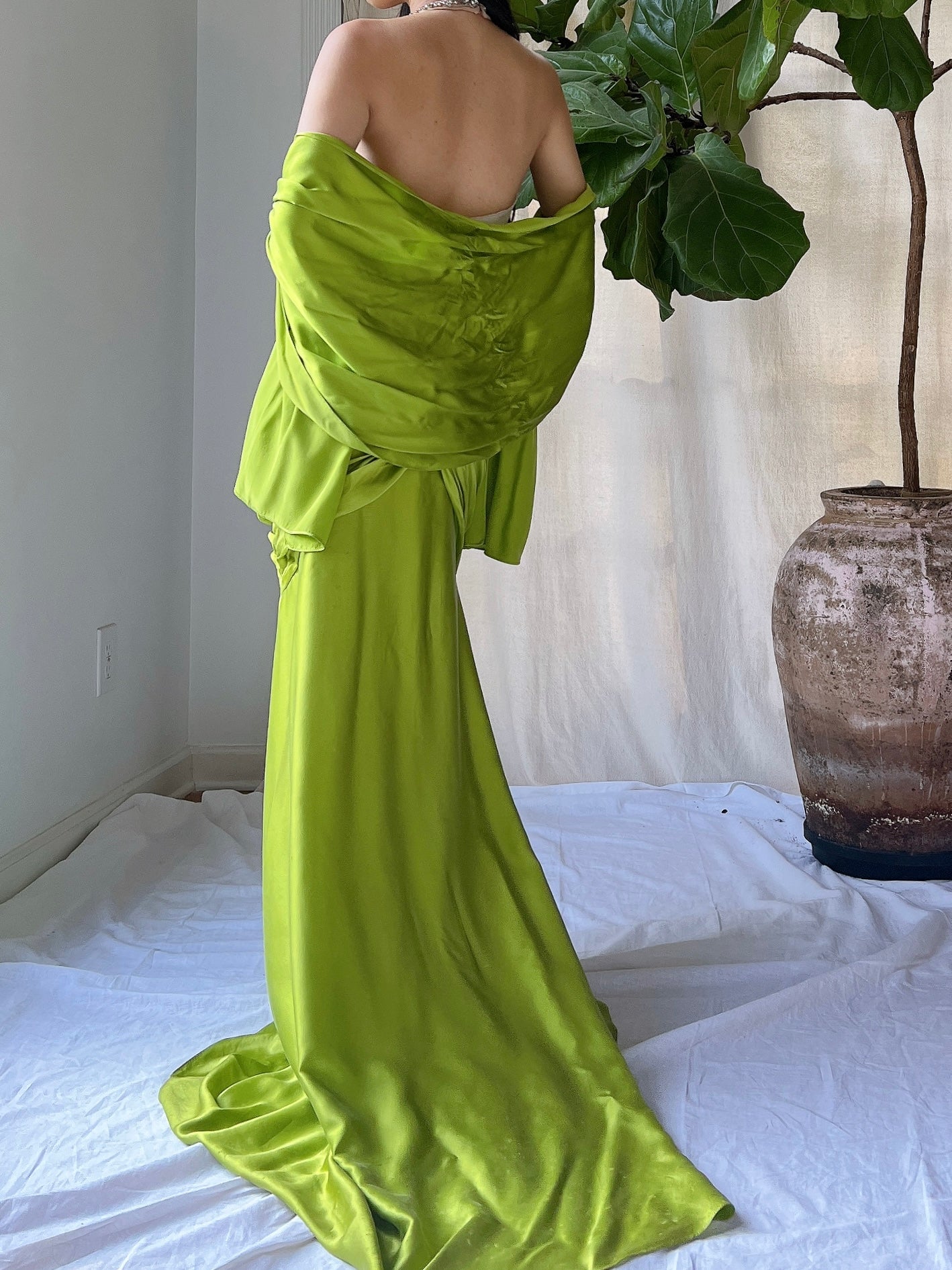Vintage Silk Illusion Chartreuse Gown - M/8 | G O S S A M E R Vintage Silk Illusion Chartreuse Gown - M/8 | G O S S A M E R