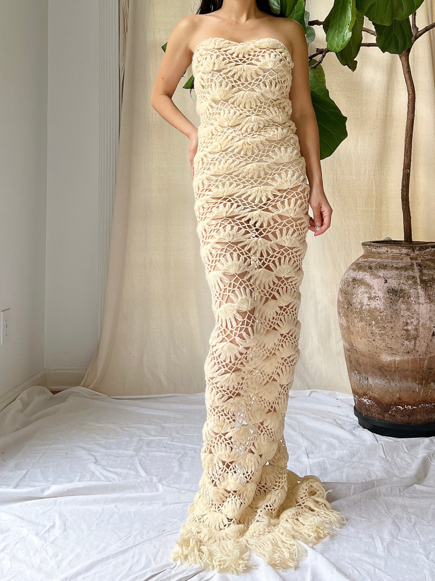 Vintage Crochet Tube Dress - XS