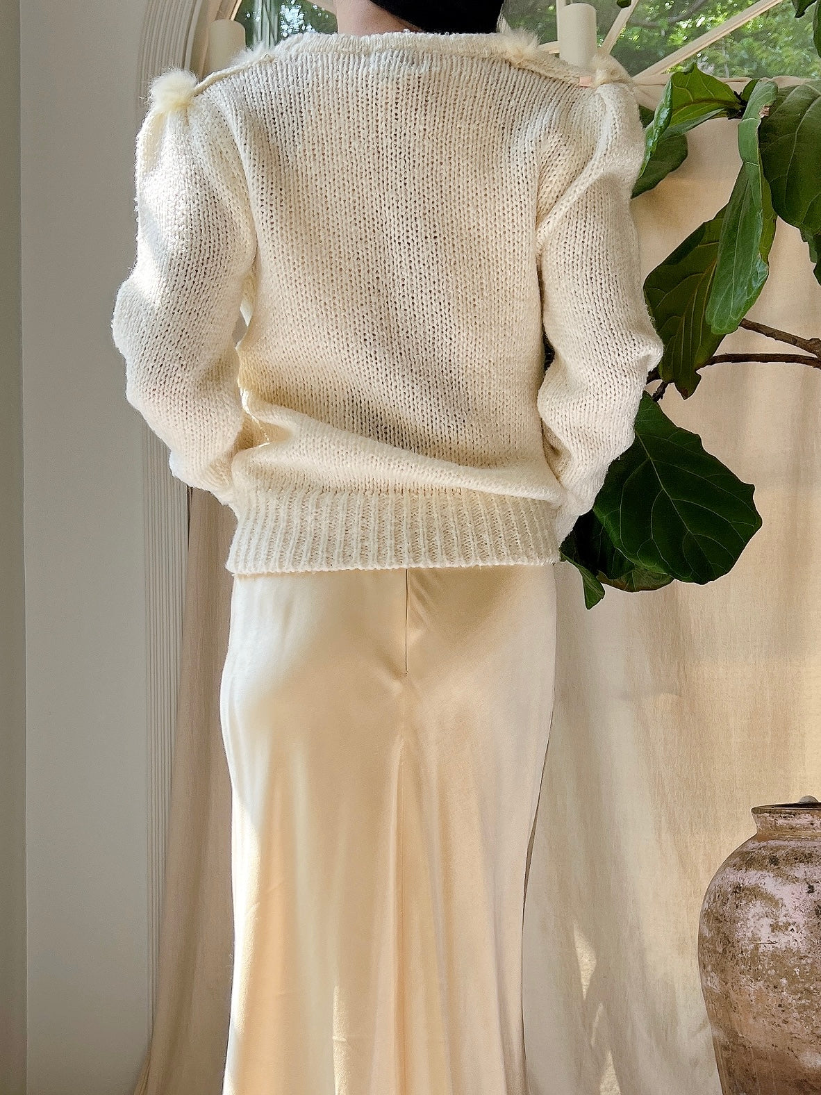 Vintage Knit Textured Pullover - S