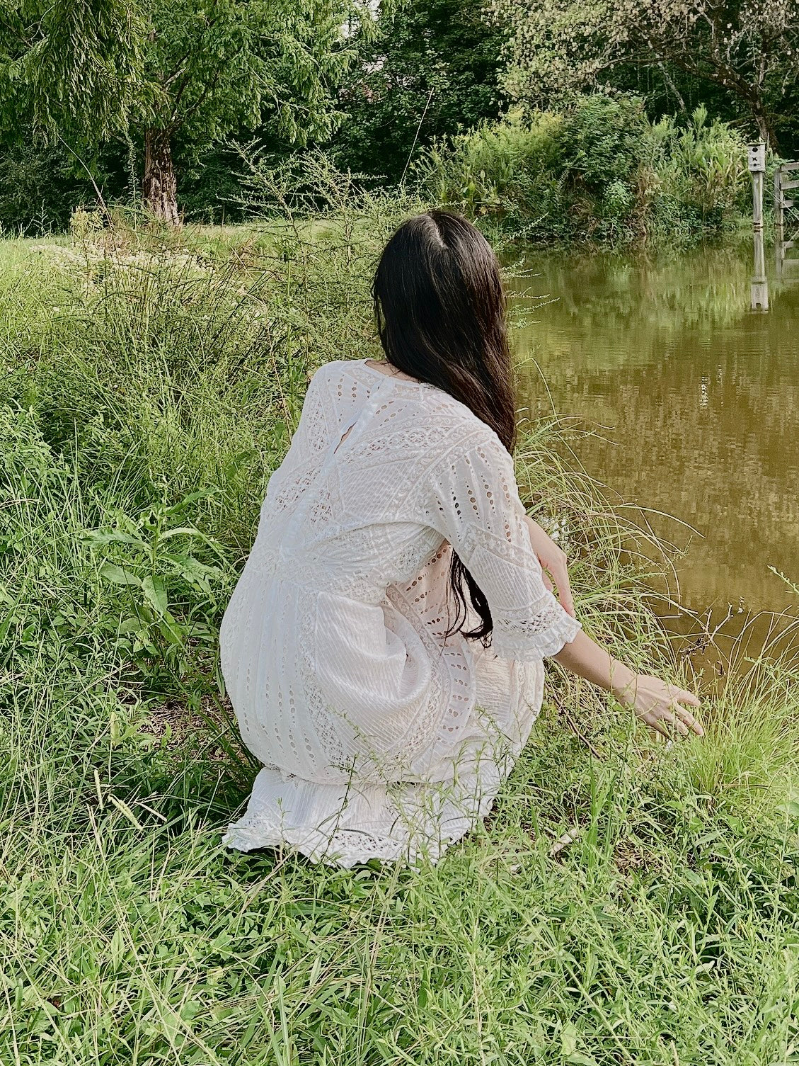 Antique Embroidered Cotton Lawn Dress - XS | G O S S A M E R Antique Embroidered Cotton Lawn Dress - XS | G O S S A M E R
