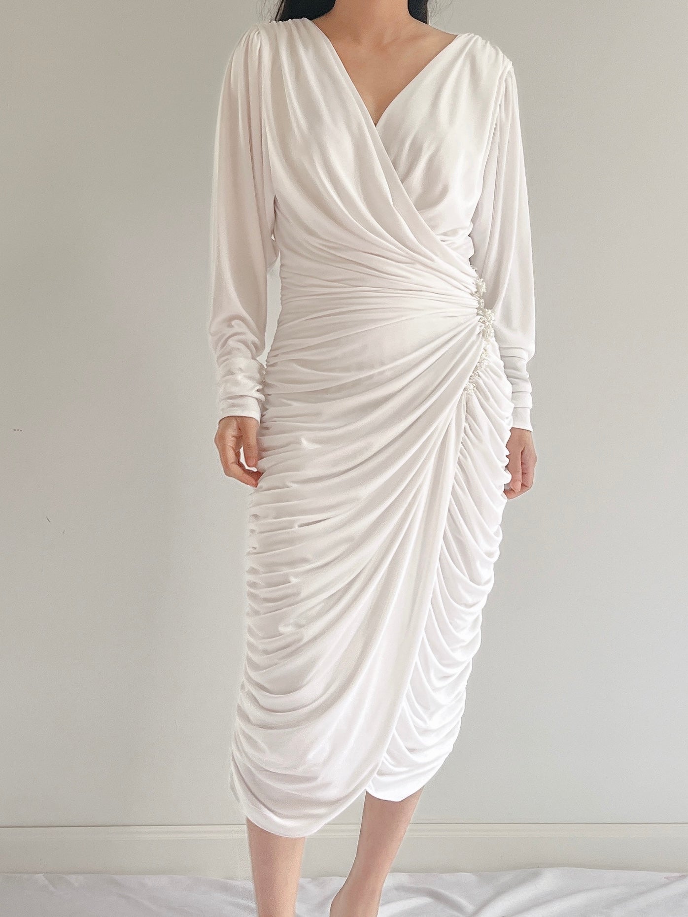 Vintage Ruche Jersey Dress - S | G O S S A M E R Vintage Ruche Jersey Dress - S | G O S S A M E R