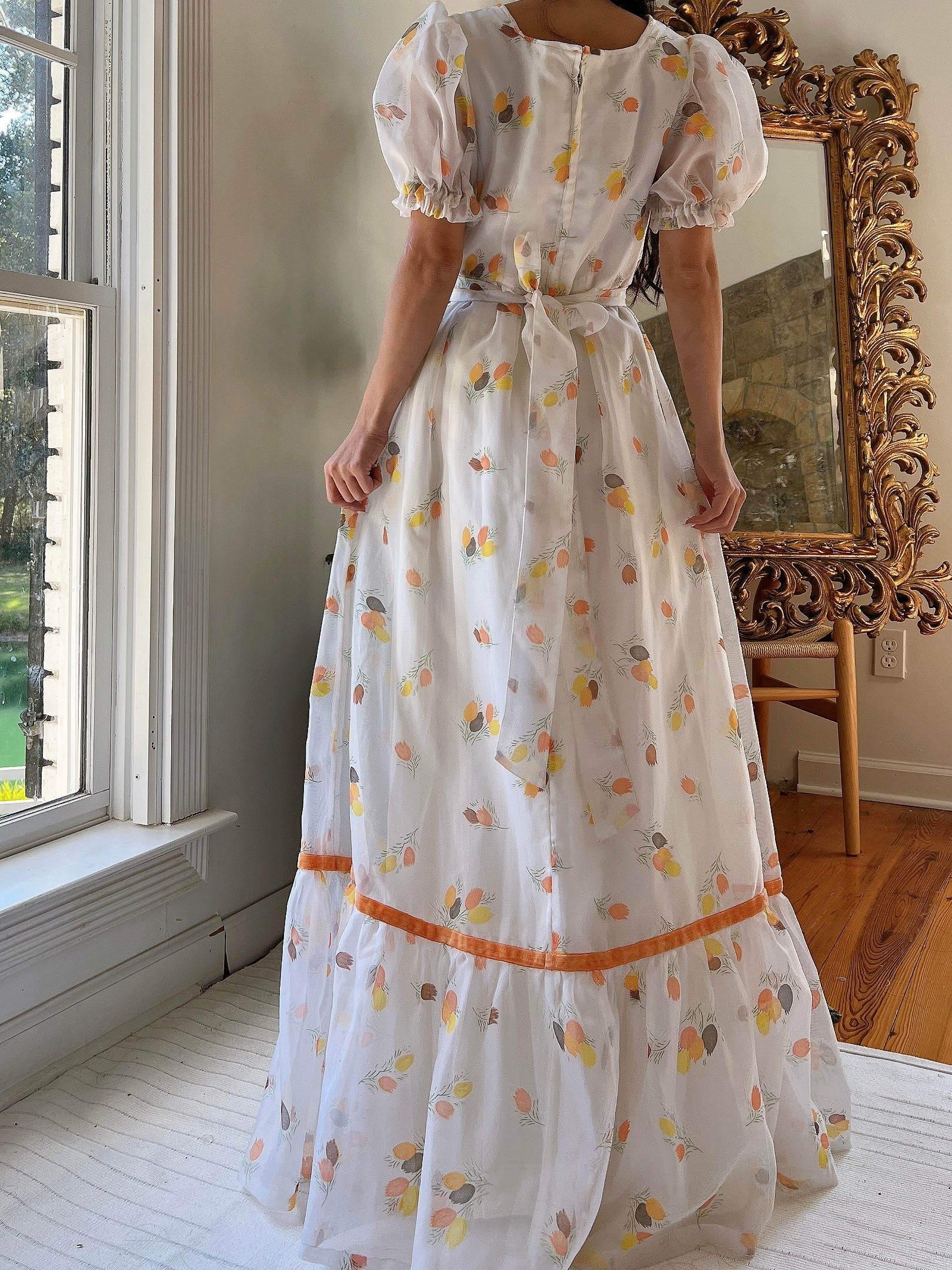 puff sleeve dress vintage Pink Square Neck Long Sleeves Romantic Cottagecore Dress, Pink / XS This pink Regency gown is perfect for formal occasions Ivory Satin Puff Sleeves Short