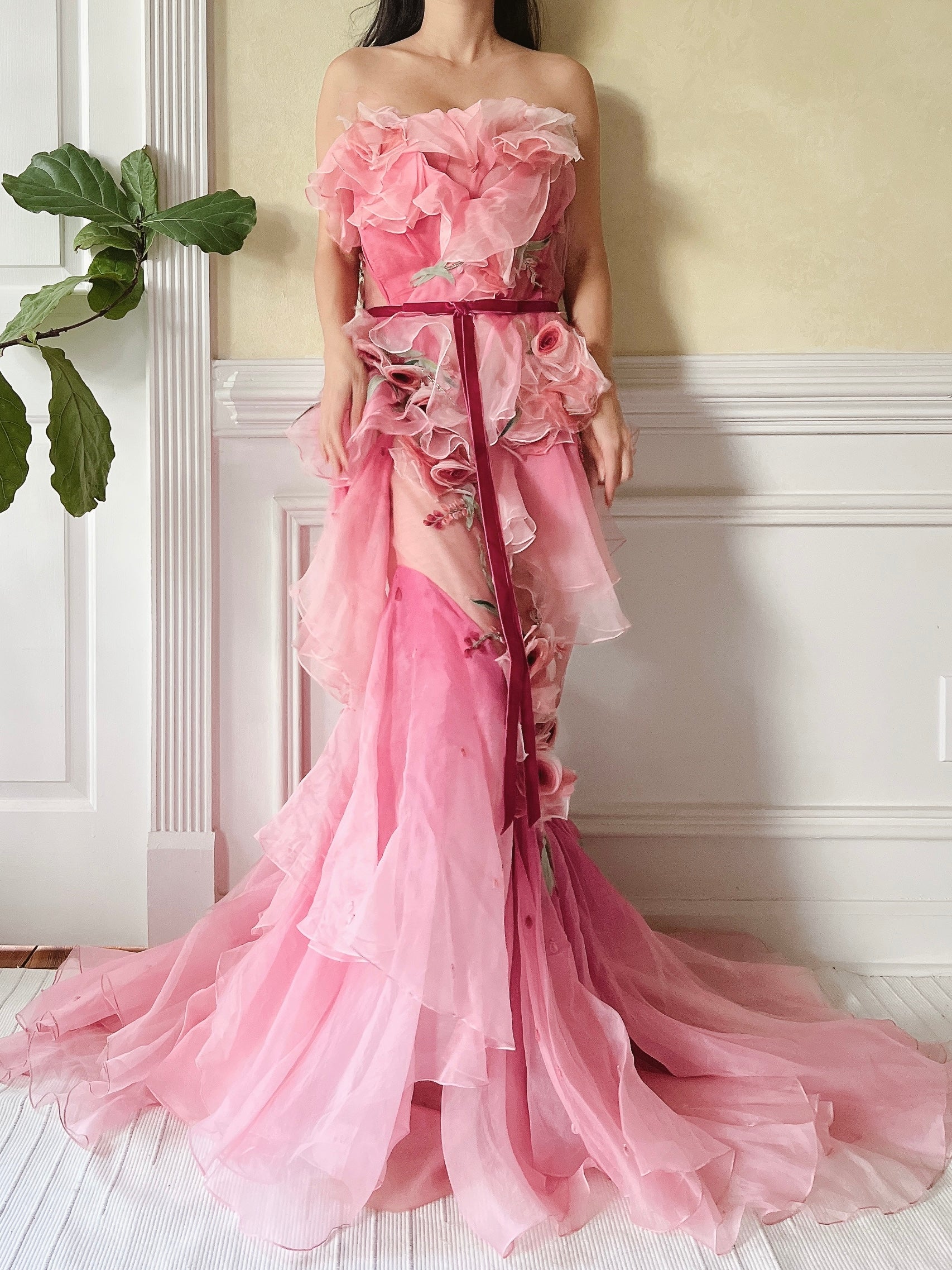 Ombre Gown Marchesa Organza Dress Marchesa Silk Organza Ombre Gown S/4