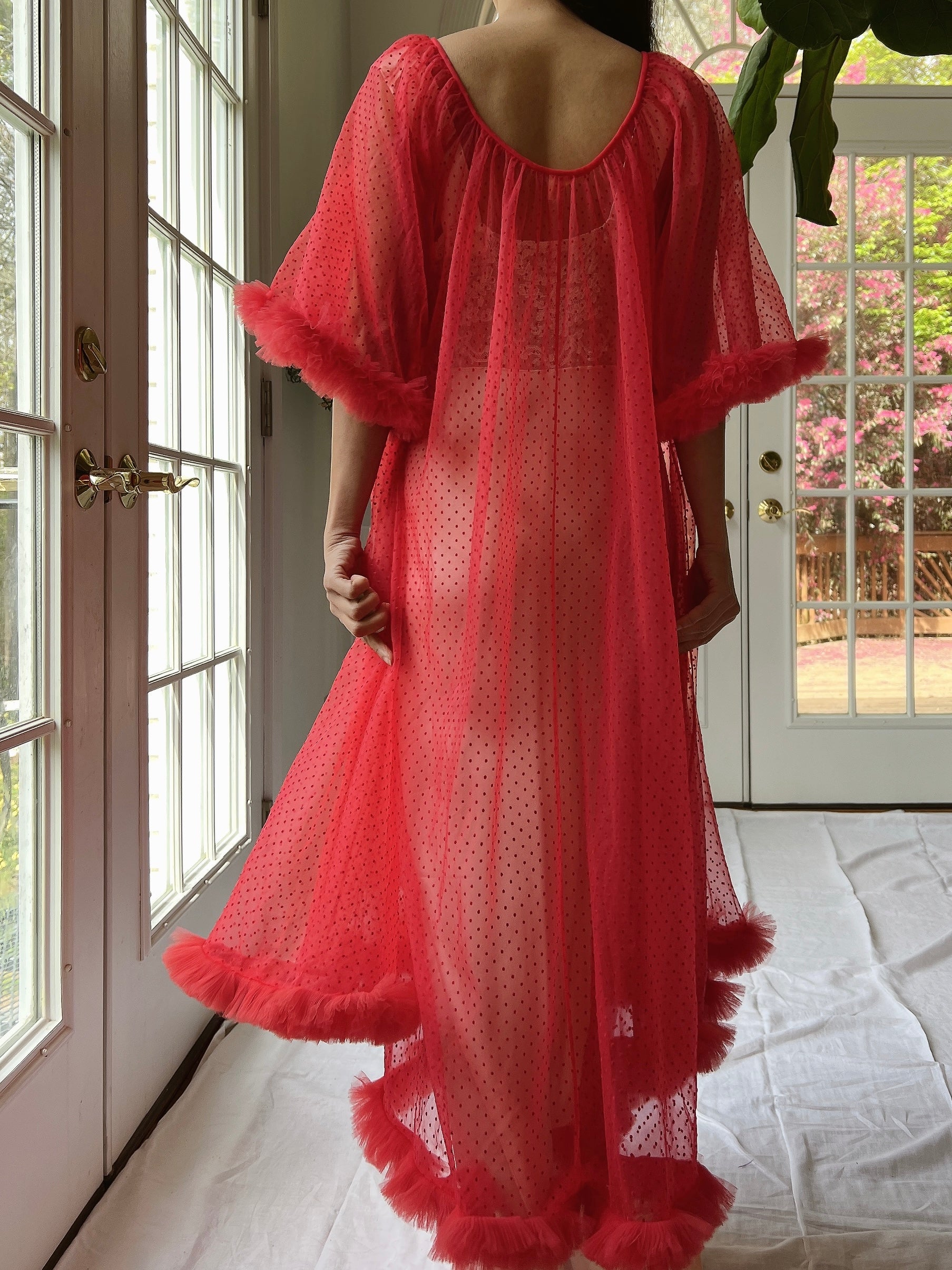 Buy MatissaNightwear Kimono Sexy Nightwear Silk Satin Lace Dressing Gown  Bath Robe G String (Short (70-80 cm), Red) Online at desertcartINDIA