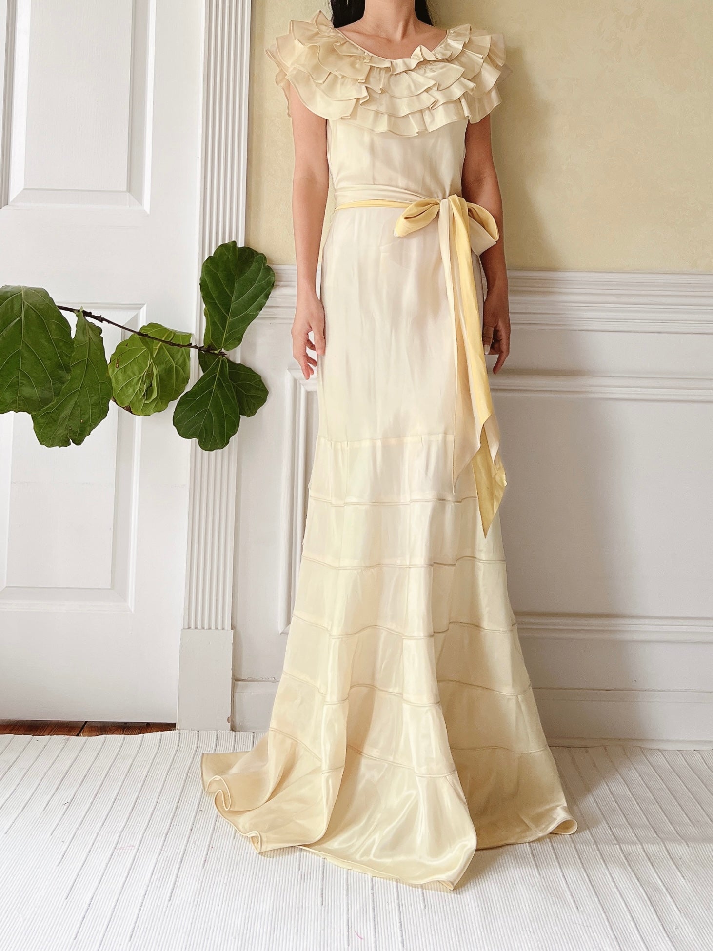 1930s Satin Ombre Gown - S