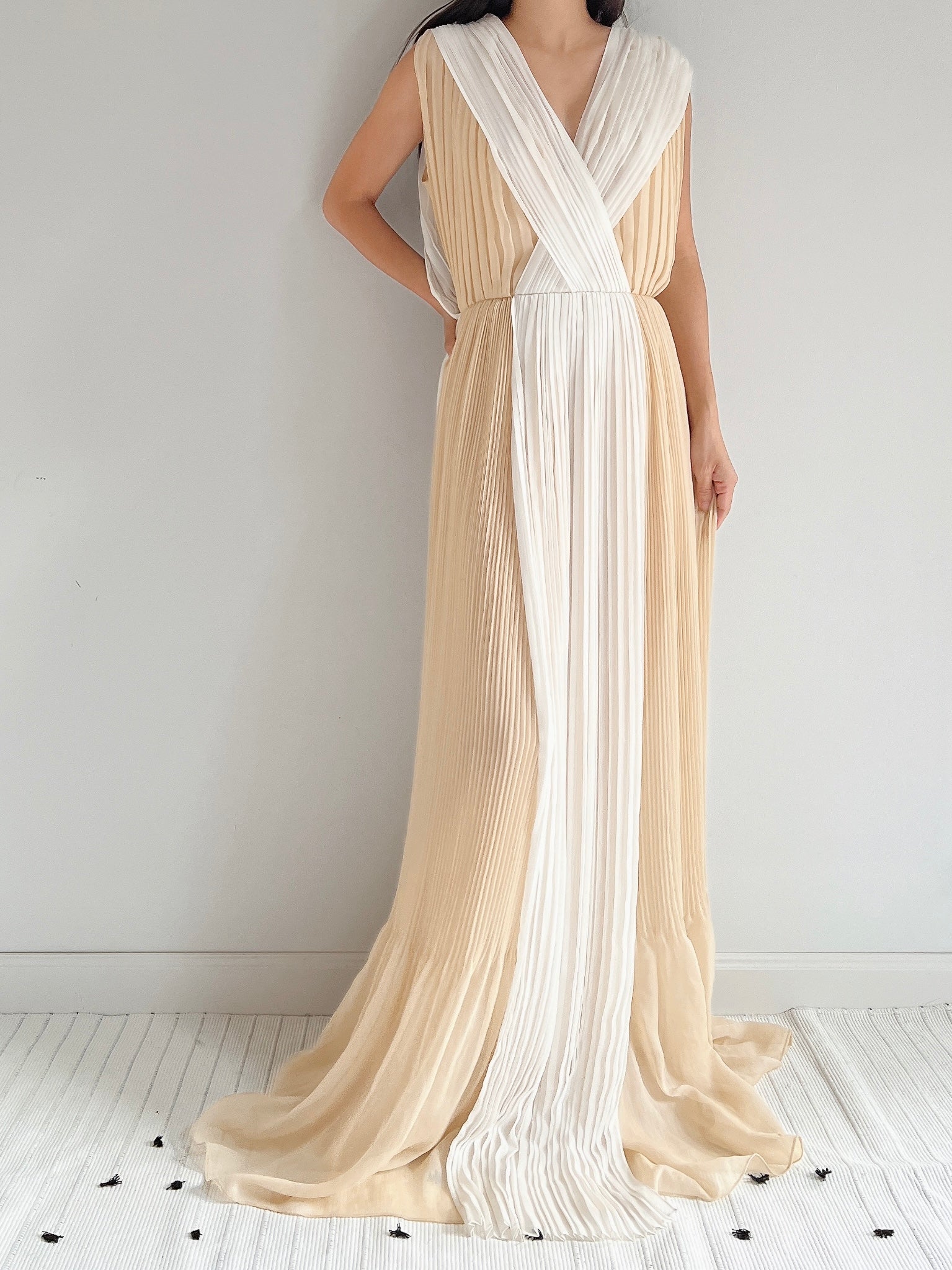 vintage chloe dress Vintage Chloe Colorblock Gown - M/L