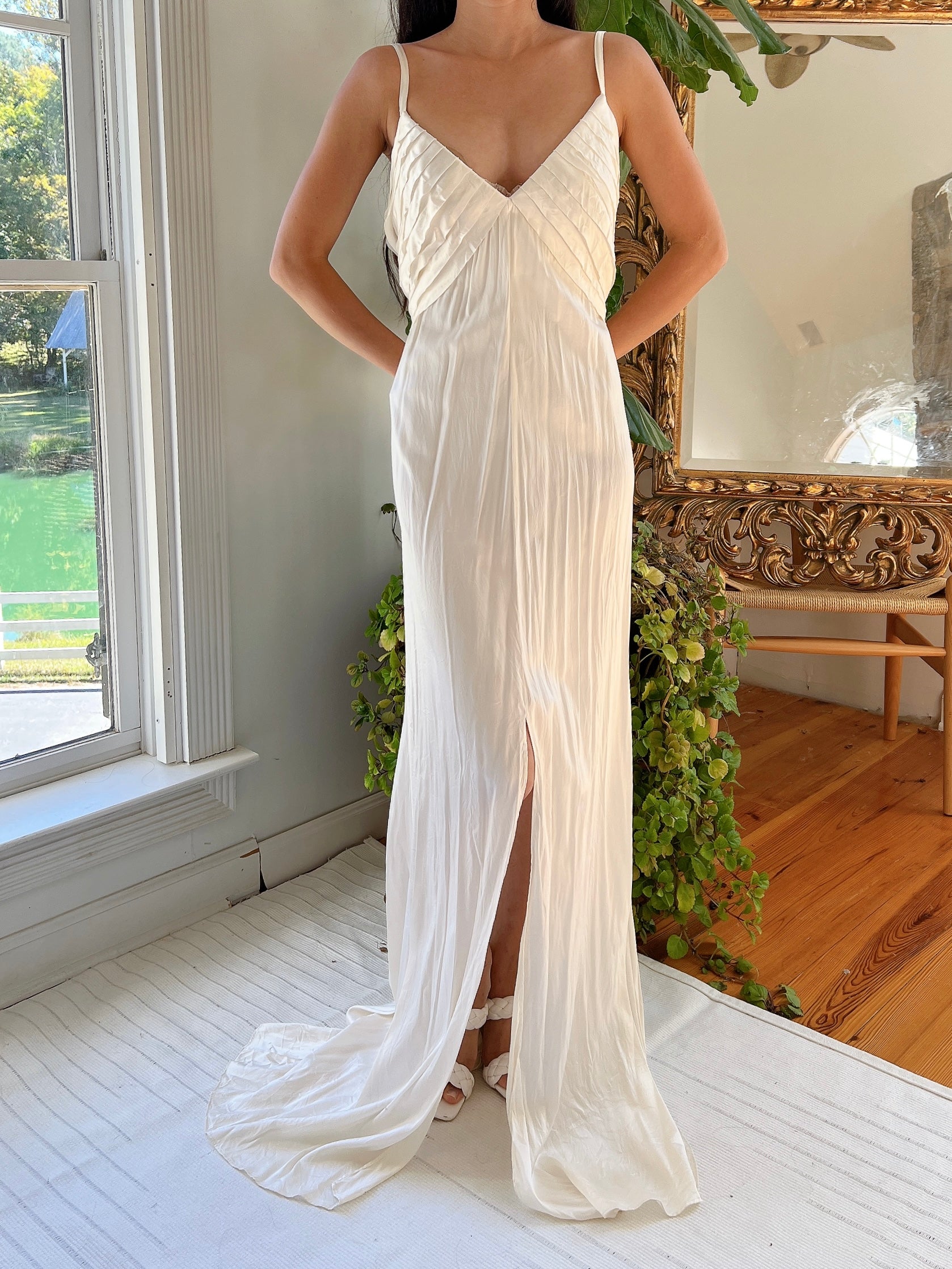 Vintage Silk Charmeuse Gown - M