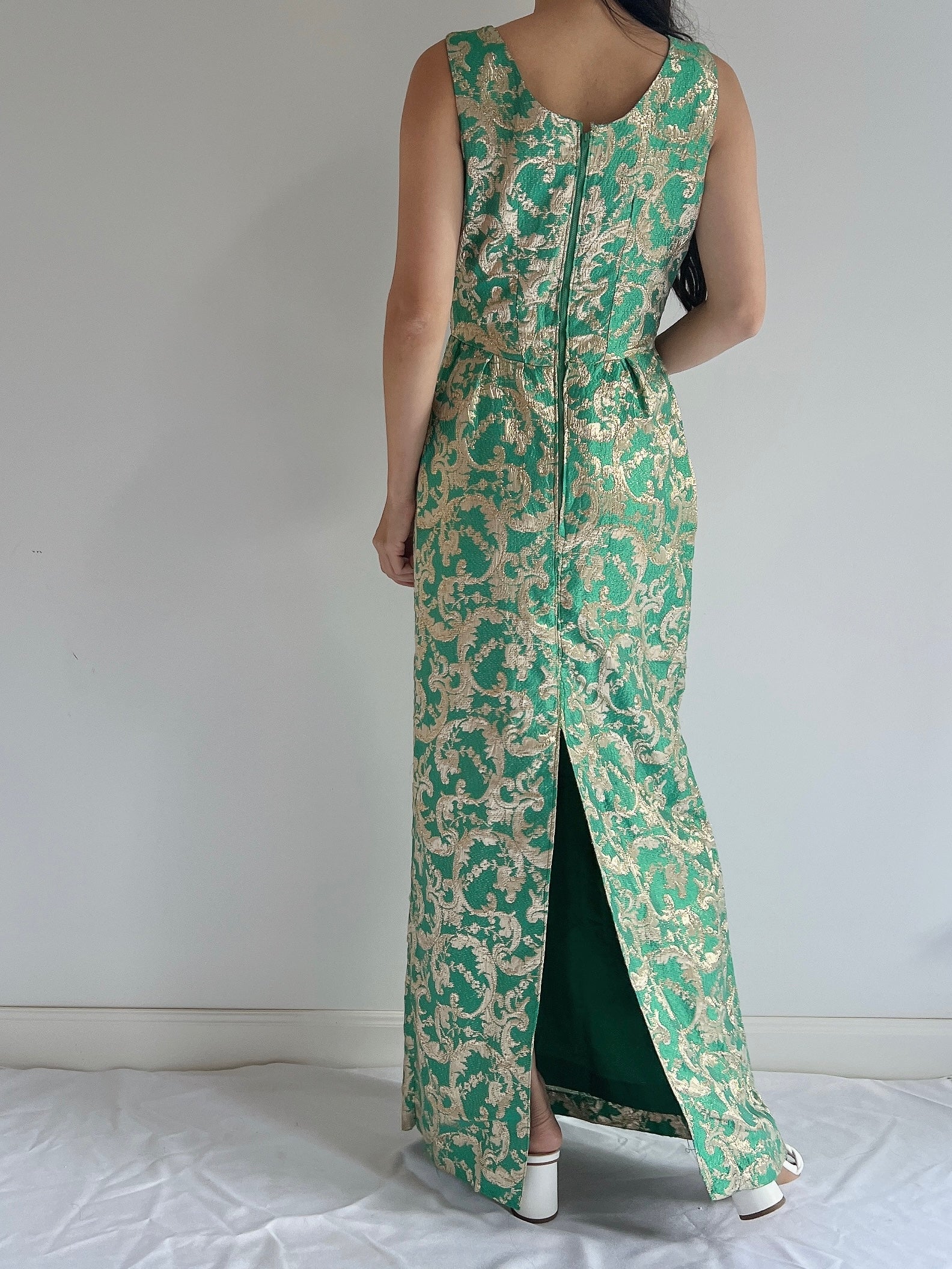 1960s Emerald Brocade Dress - S/M | G O S S A M E R 1960s Emerald Brocade Dress - S/M | G O S S A M E R