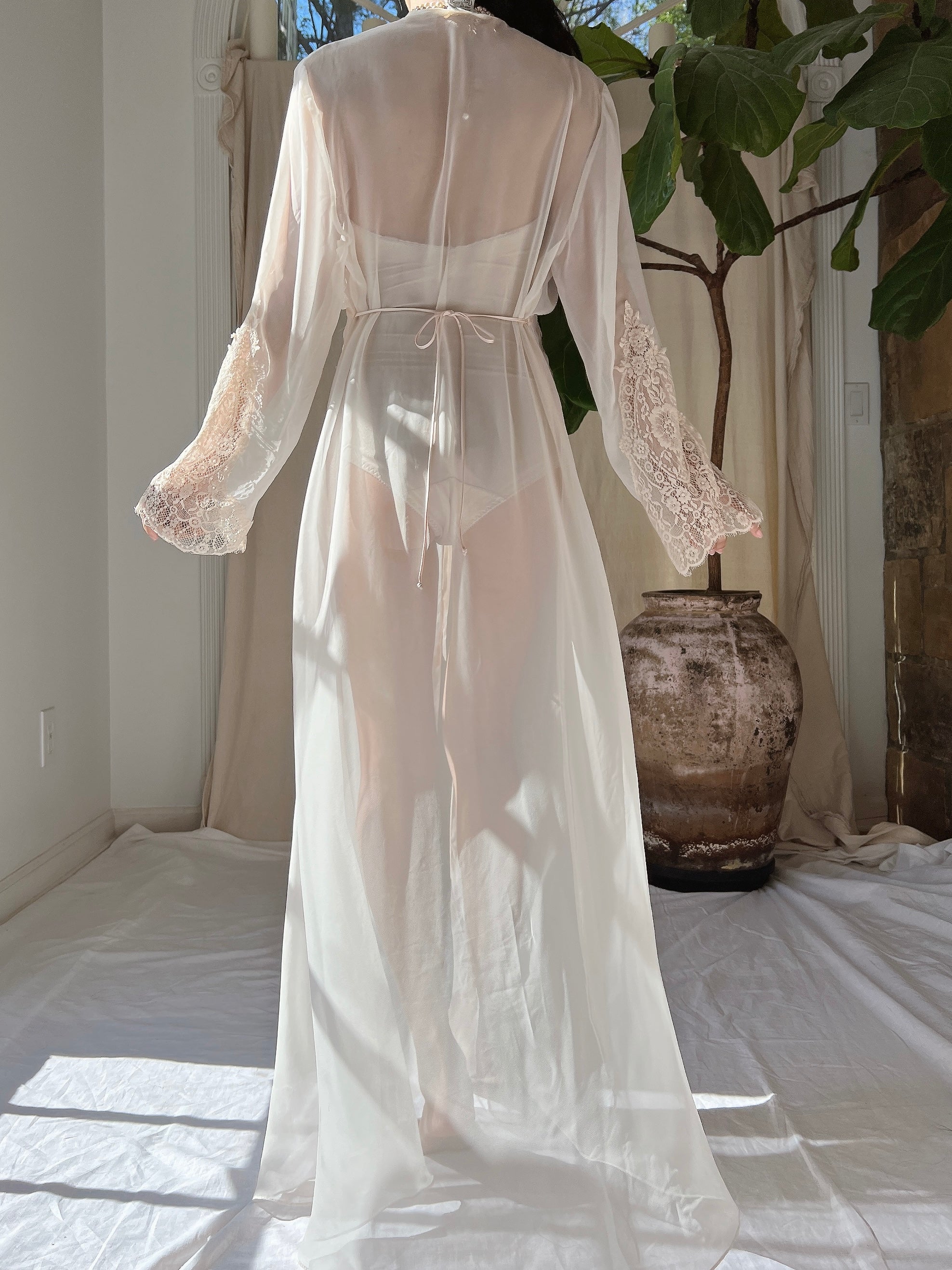 Vintage Chiffon Dressing Gown - S-L