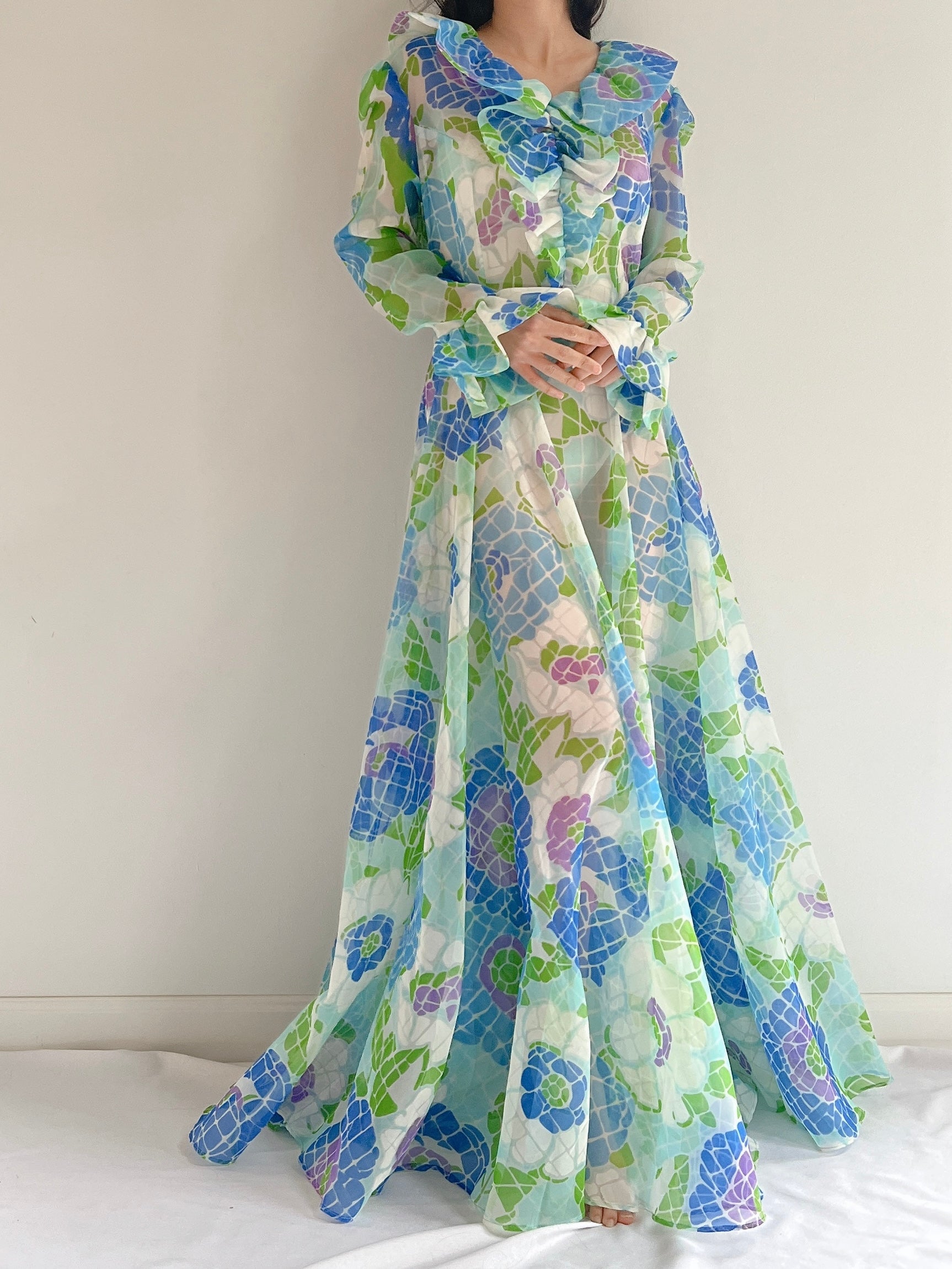 sheer floral dress Vintage Sheer Floral Dress - M