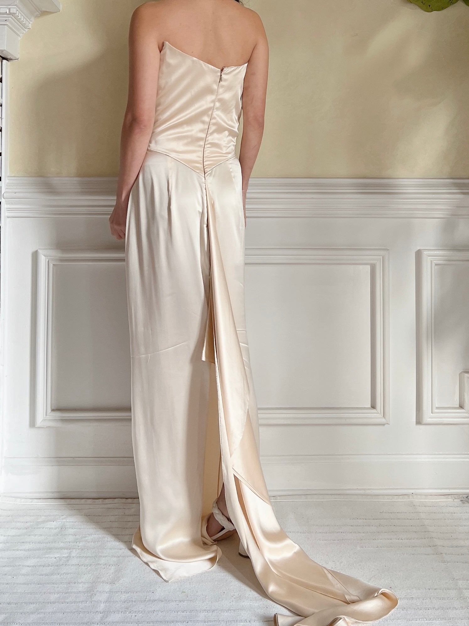 Vintage Silk Charmeuse Gown - M/L