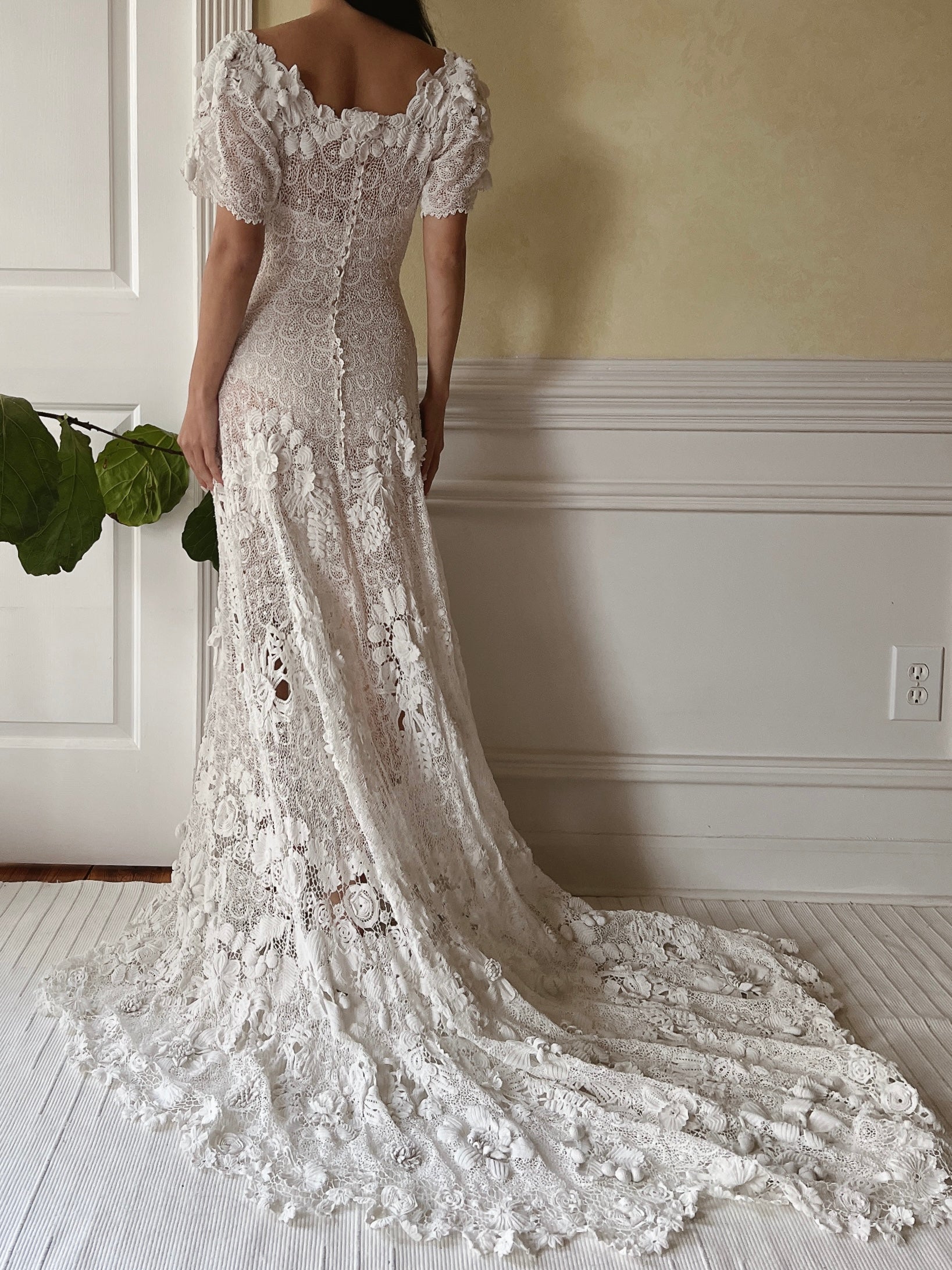 Christening Gowns Lace Irish Linen Dressing Gown One-of-a-Kind