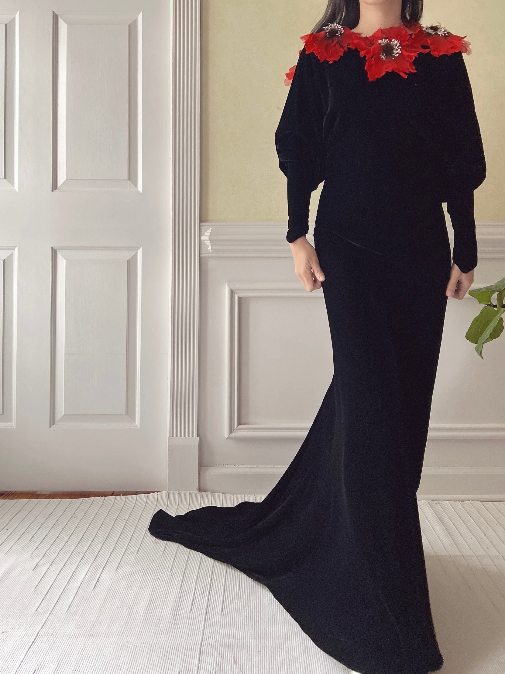 1930s Silk Velvet Gown S/M