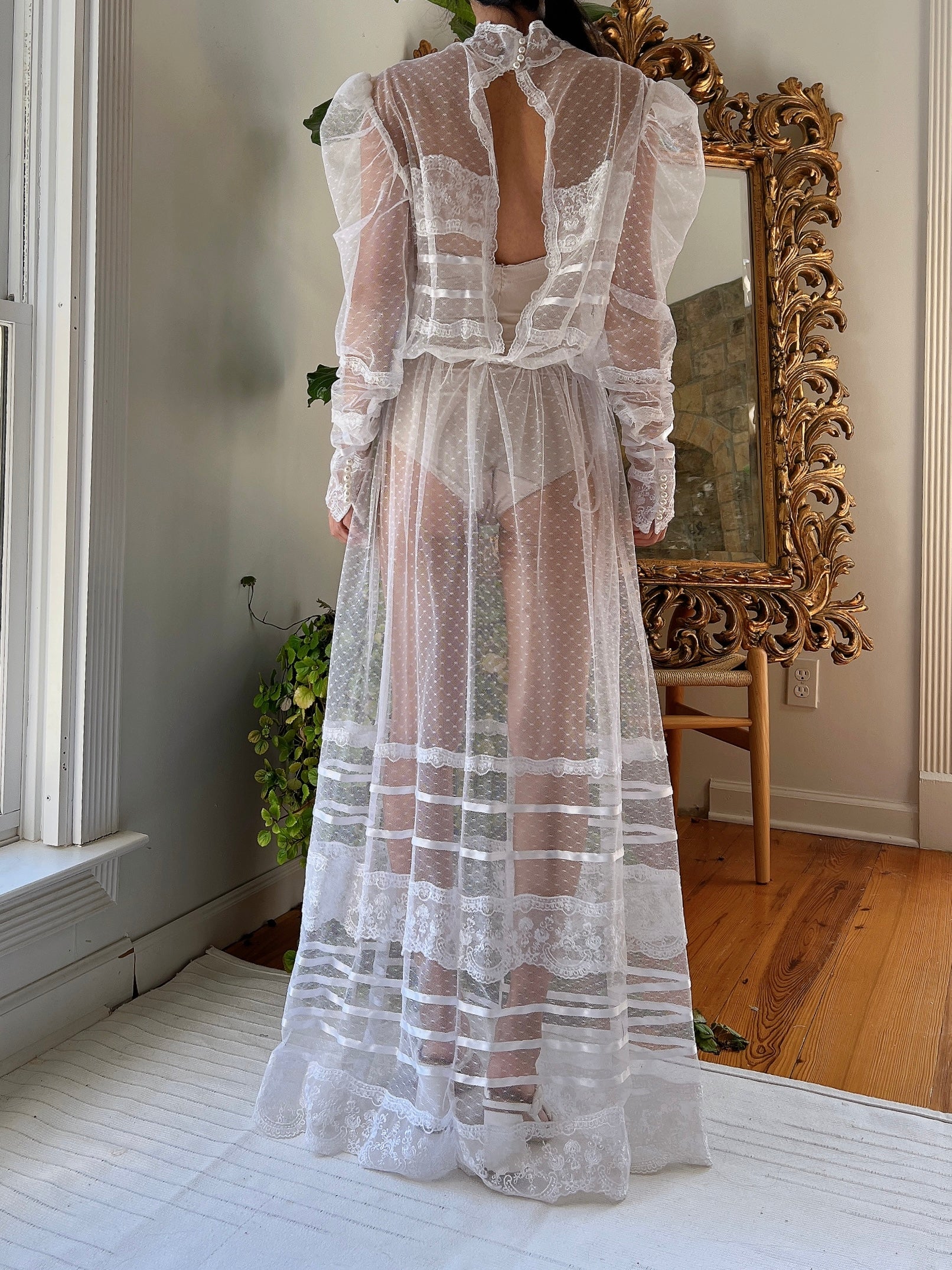 Vintage Sheer Net Dress - S/M