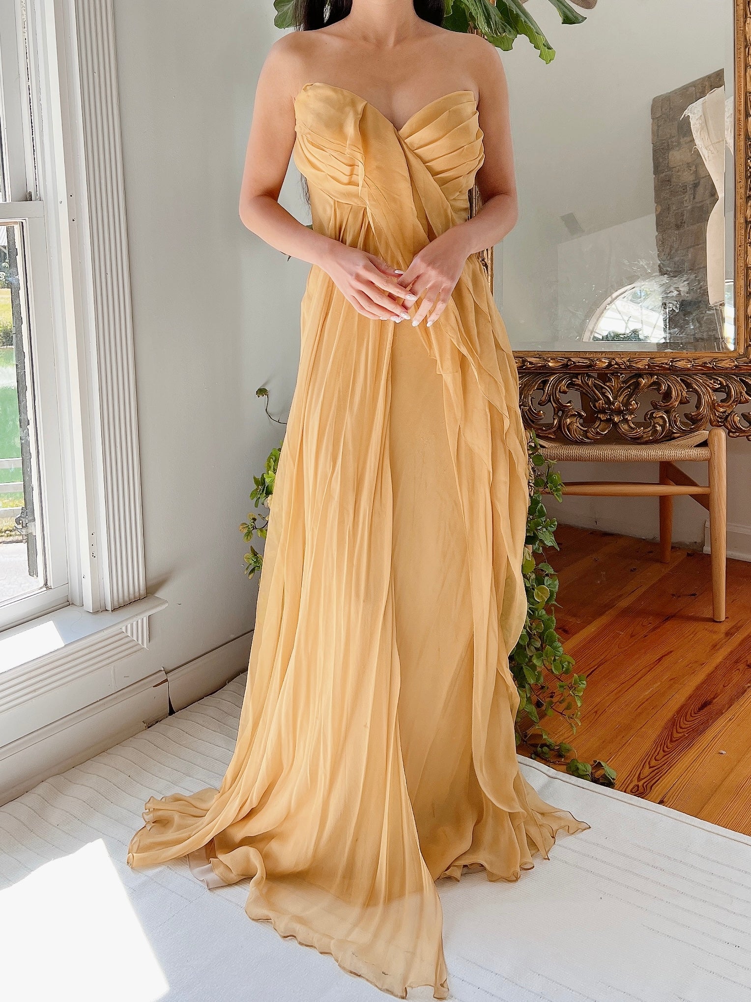 J. Mendel Mustard Silk Dress - M/L