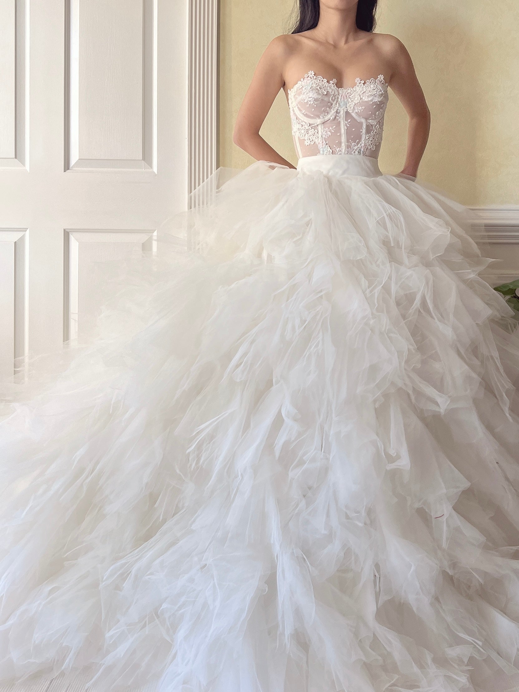 Vintage Tulle Ruffle Skirt M/29” - Main Image