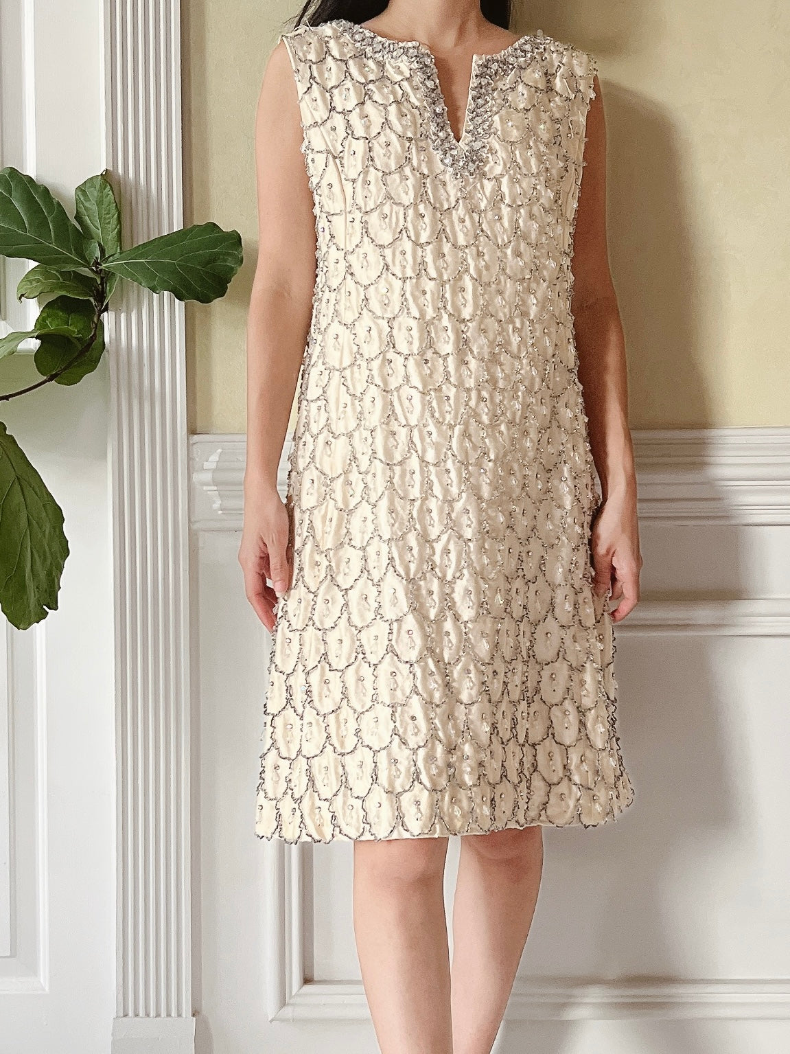1960s Beaded Crystals Mod Dress - S/M 1960s Beaded Crystals Mod Dress - S/M