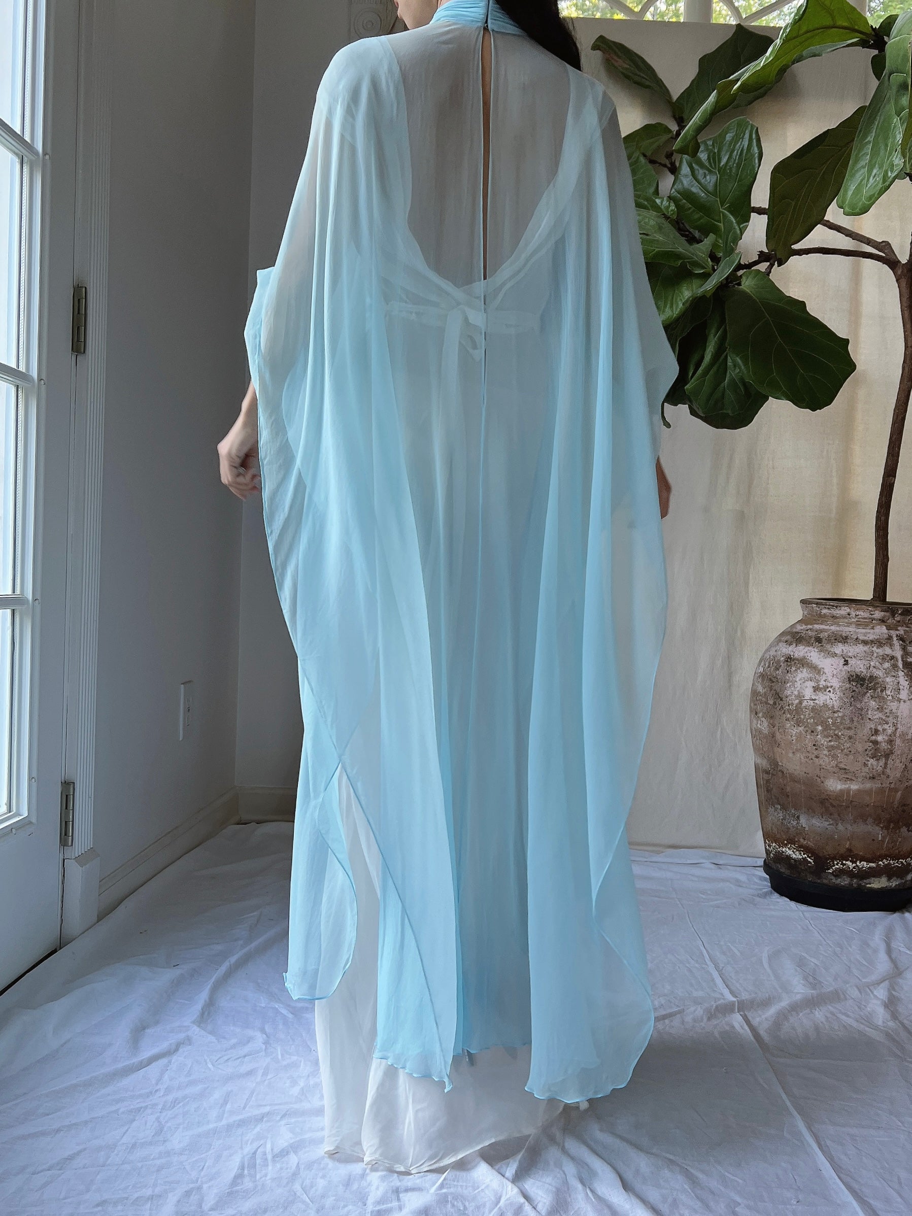 Vintage Silk Chiffon Kaftan - OSFM