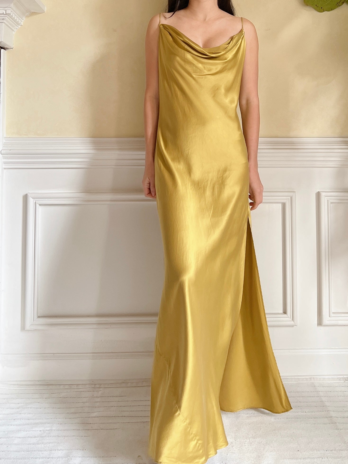mustard silk slip dress Mustard Slip Dress