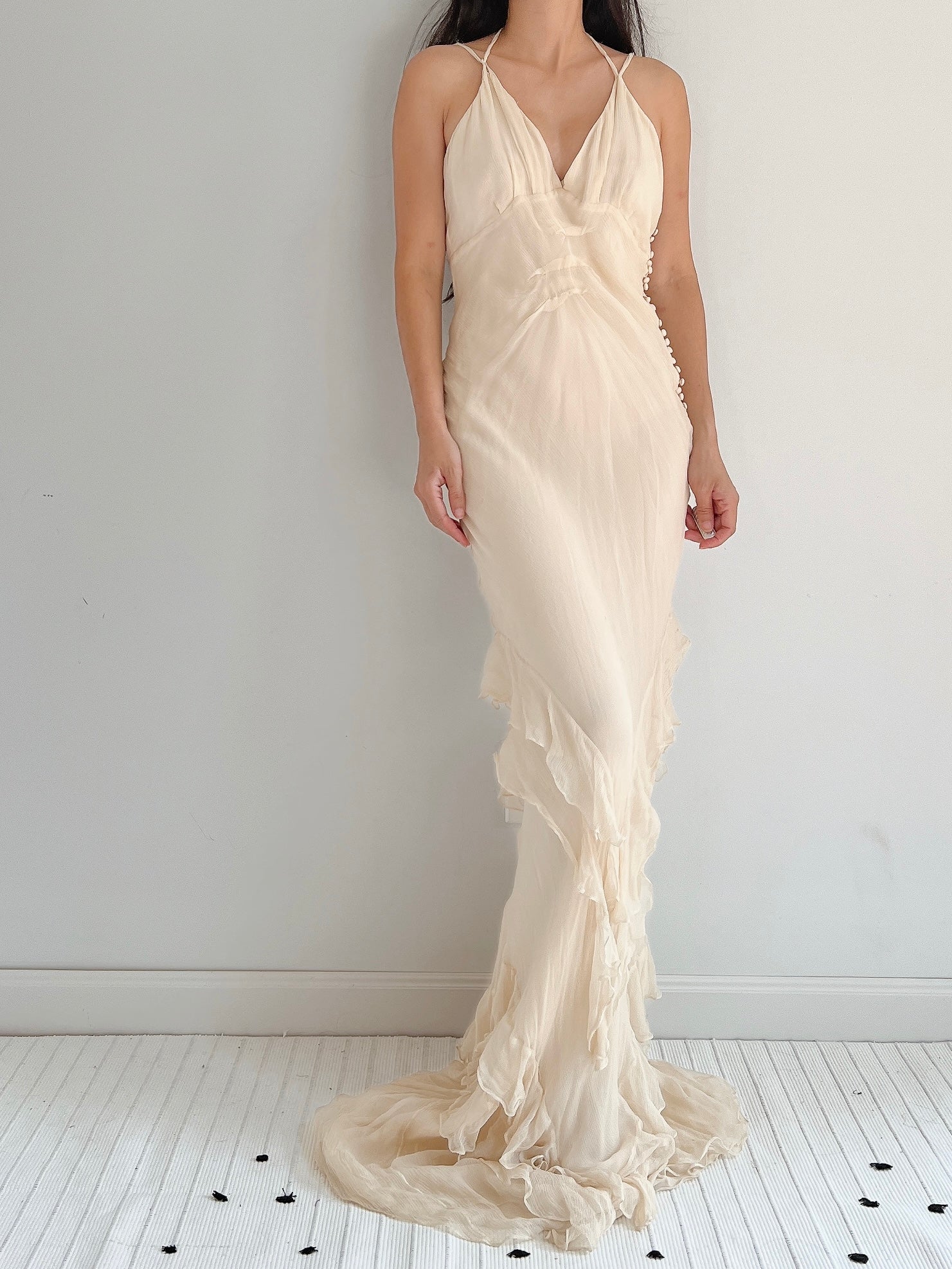 J. Mendel Silk Bias Cut Dress