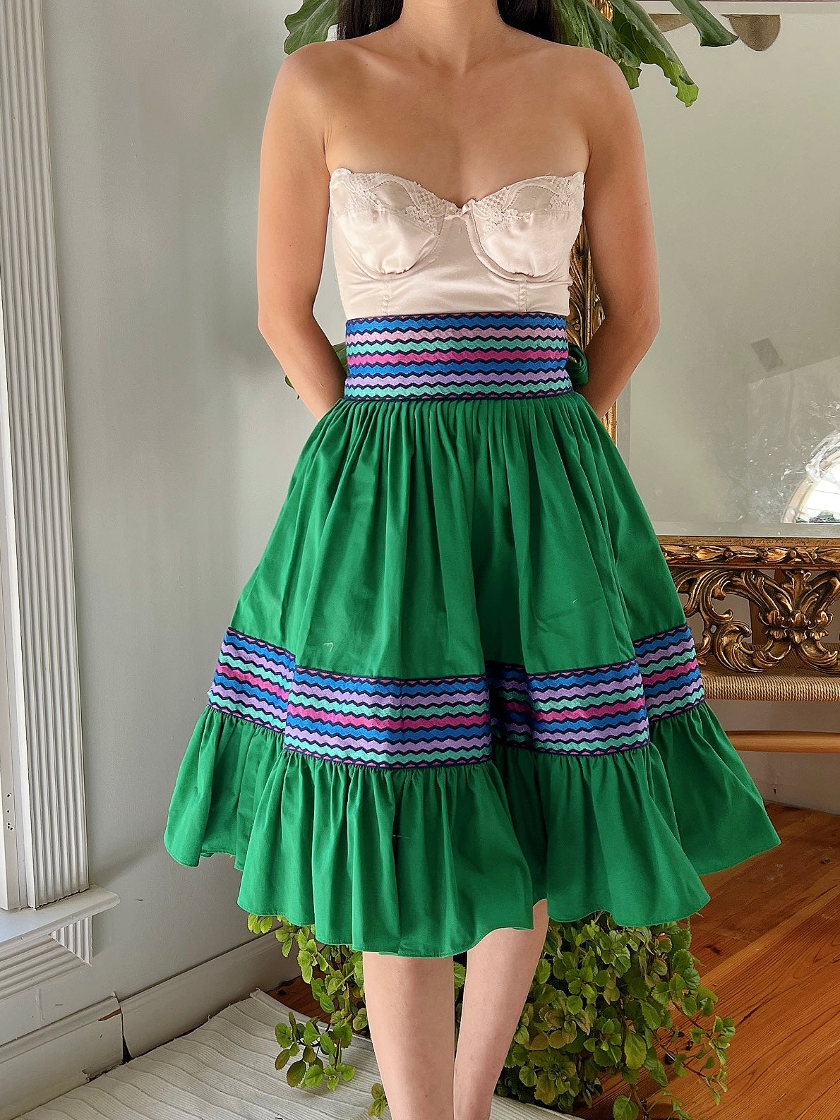 Vintage Linen Skirt - XS-M
