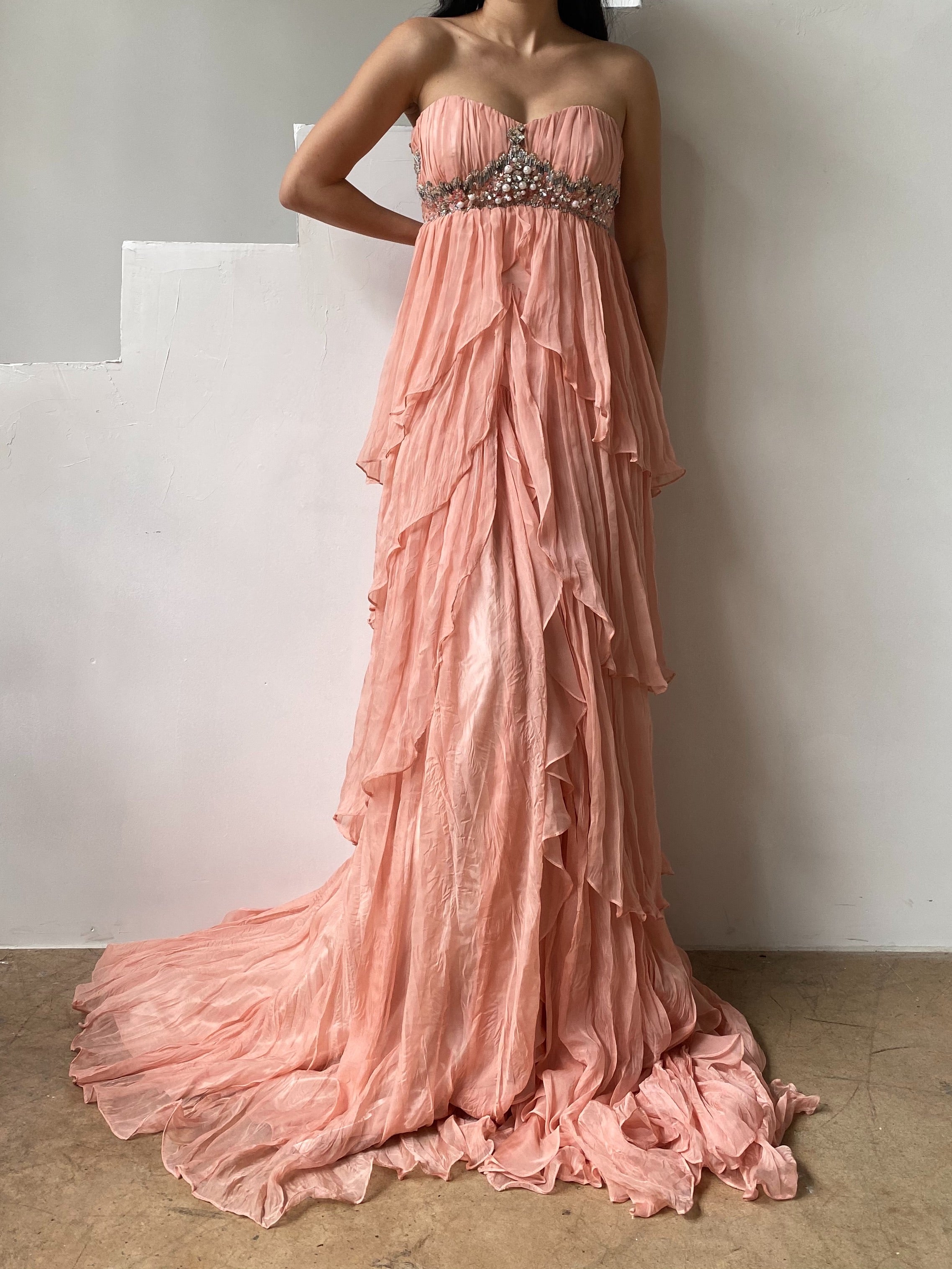 Buy Juliet Peach Gown with Hair Clip by FREE SPARROW at Ogaan Market Online  Shopping Site
