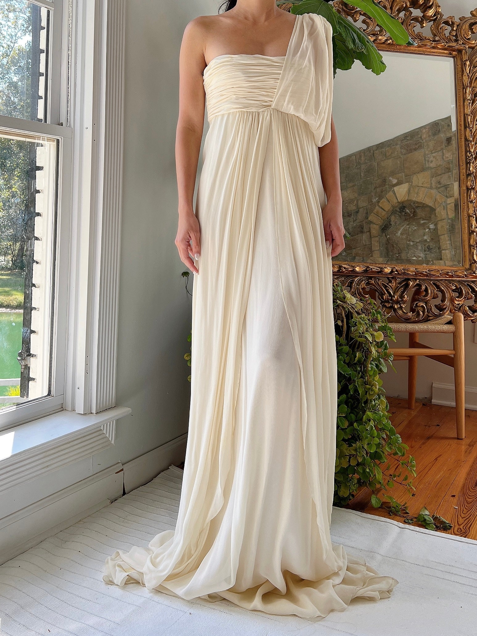 gossamer silk dress Golden Gossamer Gown. This shimmering silk dress from @_meimeij_ stands out in any crowd. Shine bright #eveninggown #longdress #meimeij #nashvilleboutique