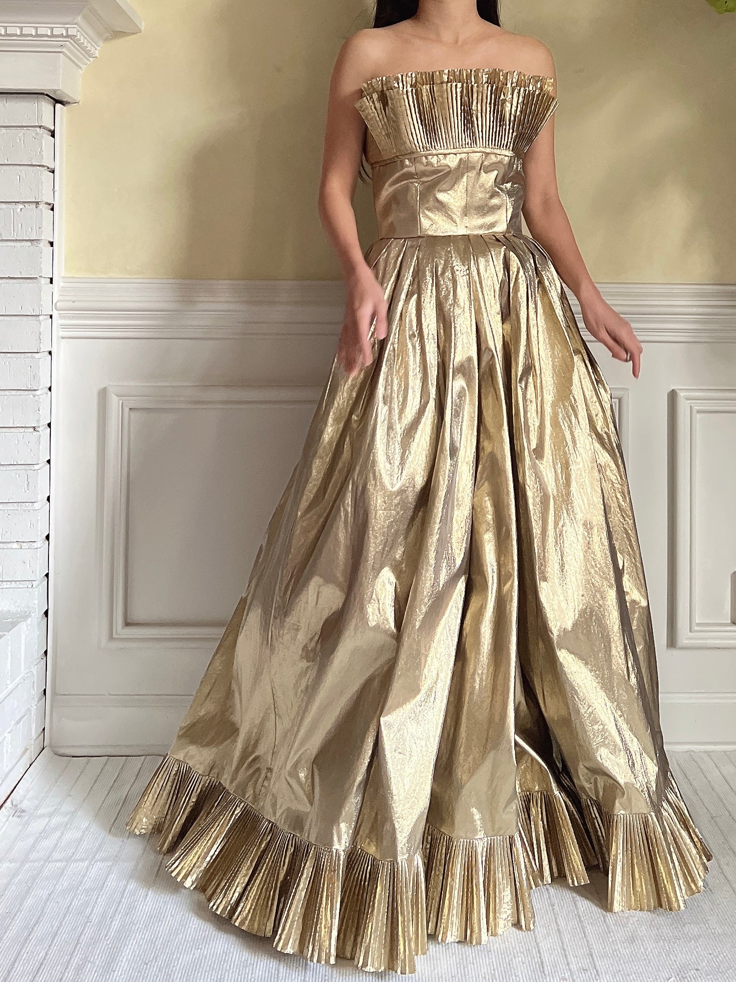 Vintage Victor Costa Gold Lurex Gown - XS/2 | G O S S A M E R Vintage Victor Costa Gold Lurex Gown - XS/2 | G O S S A M E R