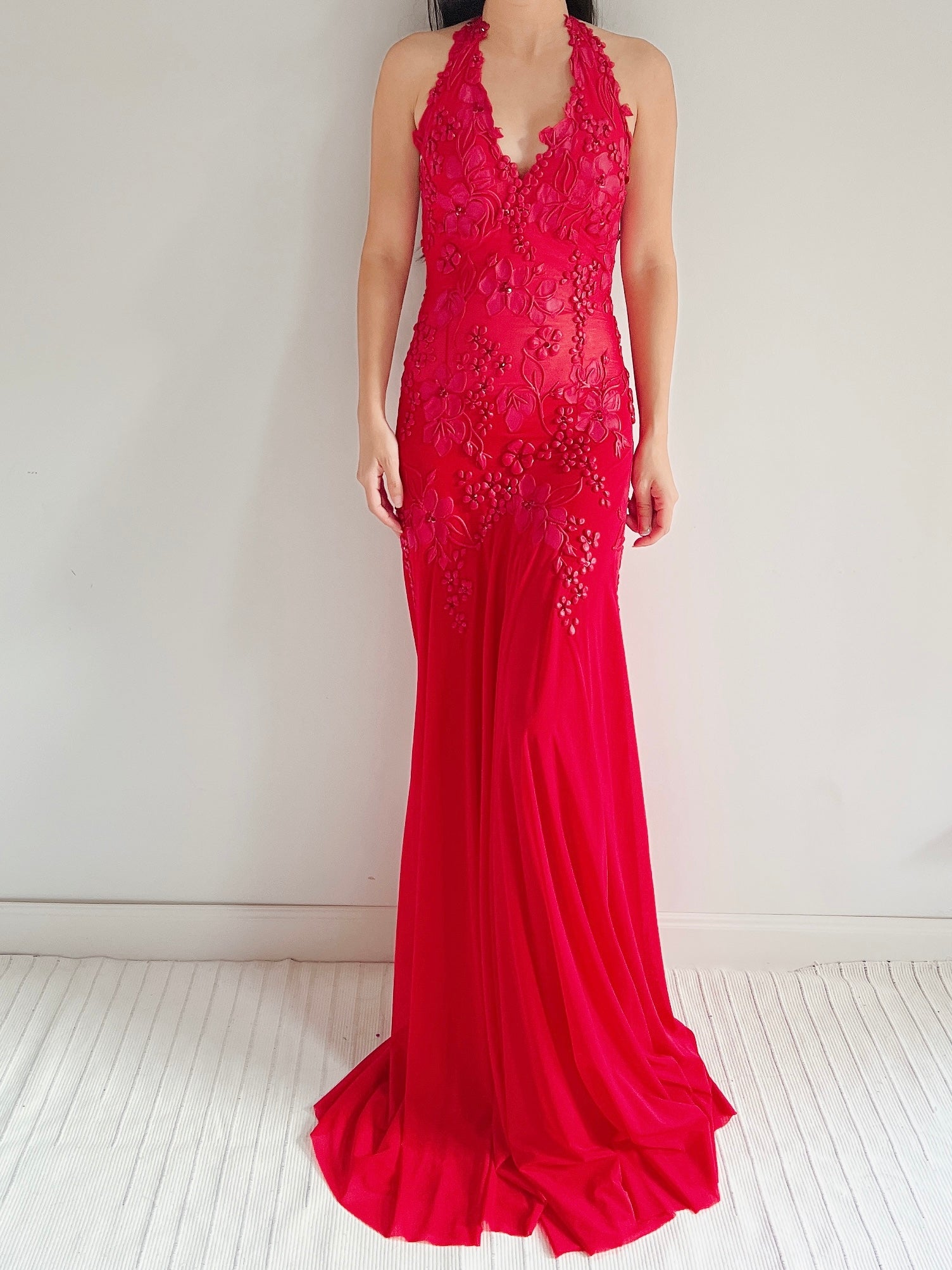 Vintage Red Ema Savahl Painted Gown - S-M