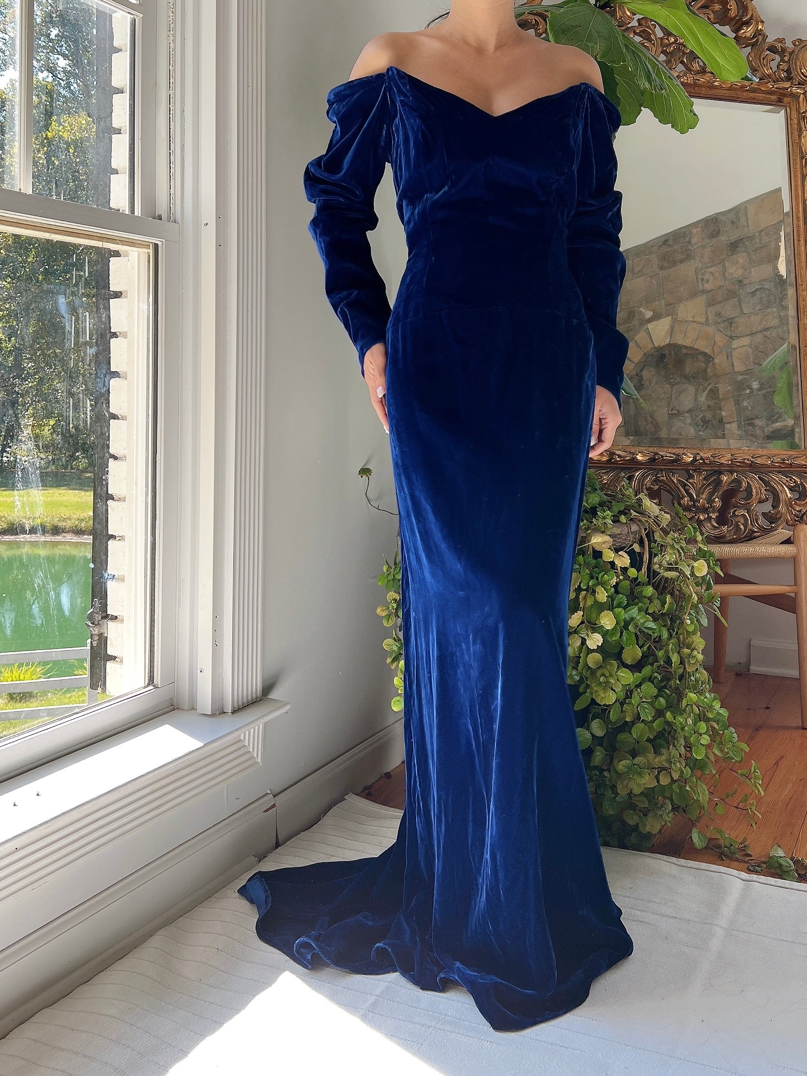 Vintage 1980s Velvet Off-Shoulder Gown - S/M | G O S S A M E R Vintage 1980s Velvet Off-Shoulder Gown - S/M | G O S S A M E R