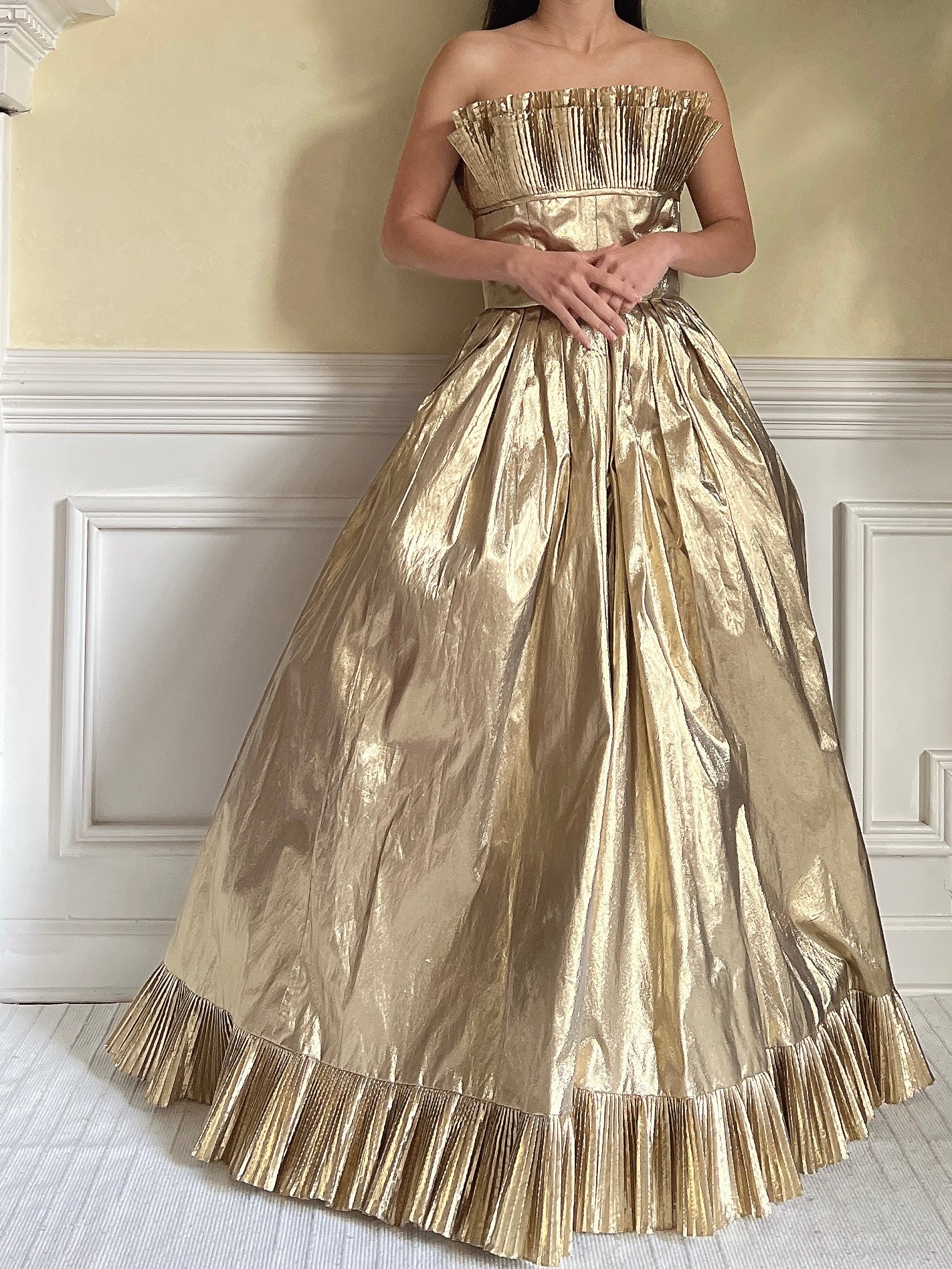 Vintage Victor Costa Gold Lurex Gown - XS/2 | G O S S A M E R Vintage Victor Costa Gold Lurex Gown - XS/2 | G O S S A M E R
