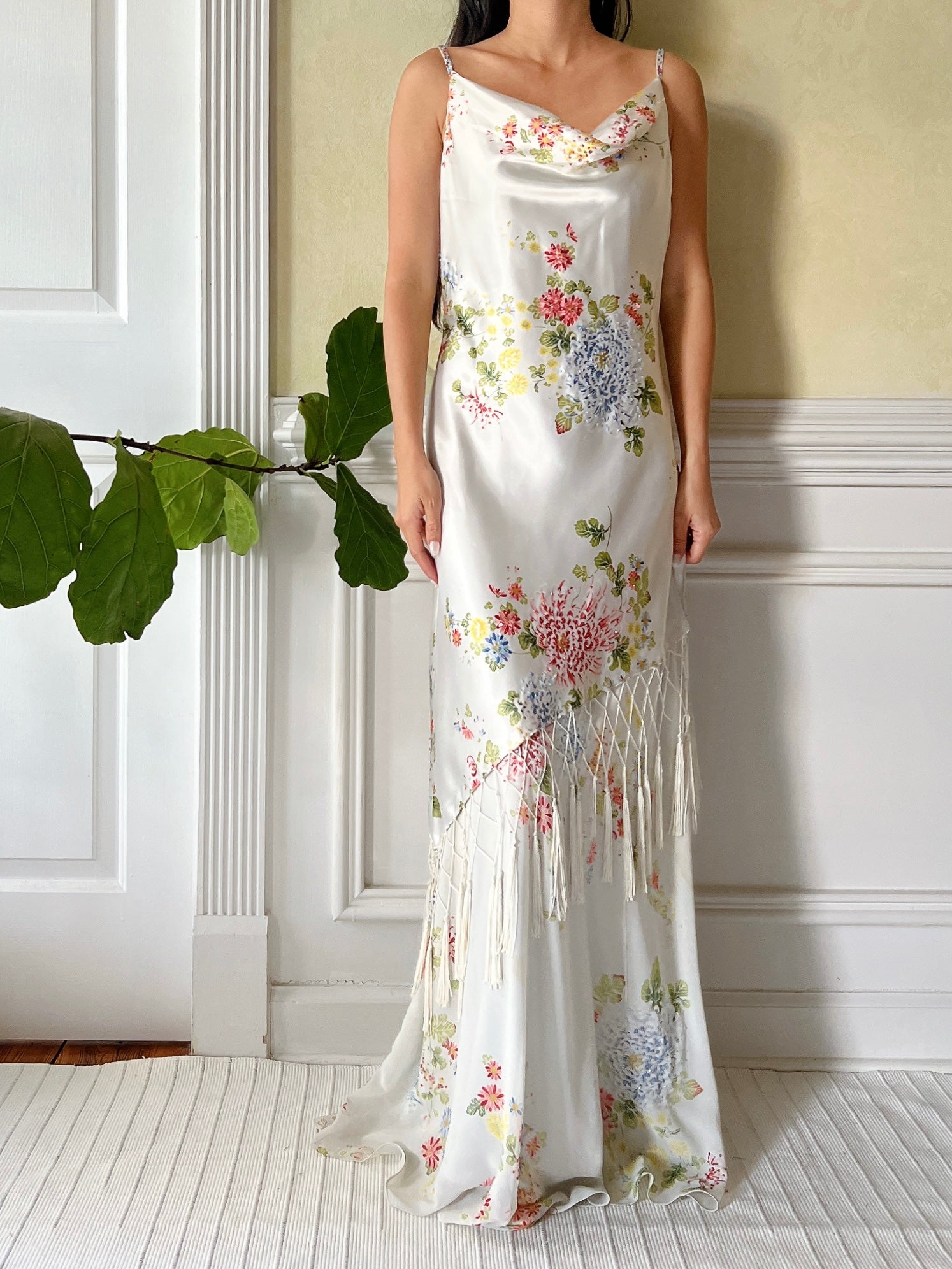 Y2K Satin Beaded Dress