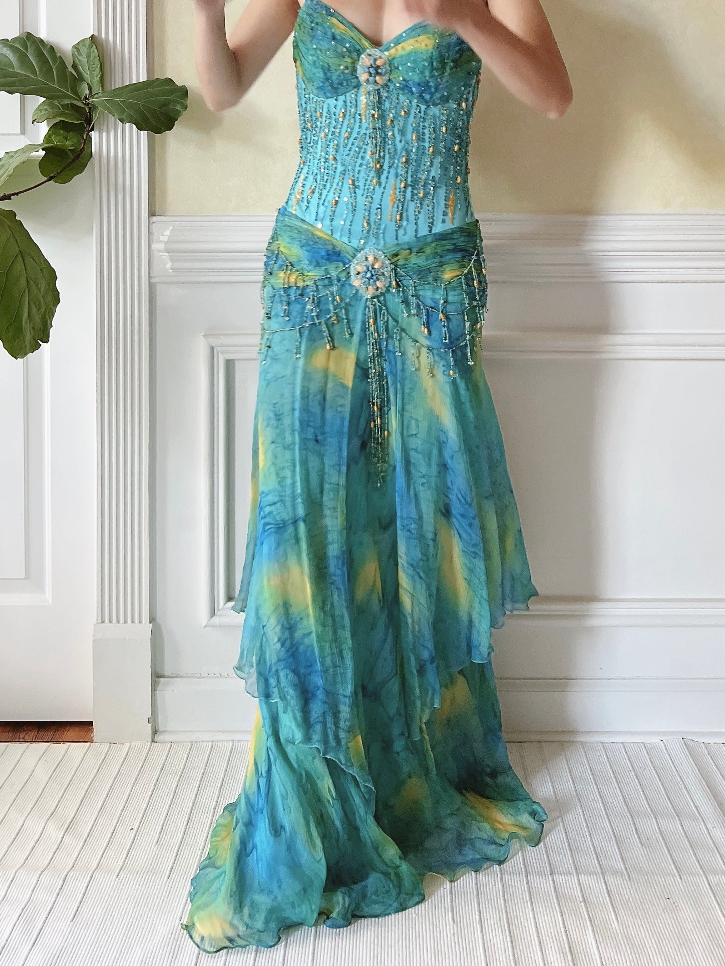 Y2K Beaded Silk Gown - S | G O S S A M E R Y2K Beaded Silk Gown - S | G O S S A M E R