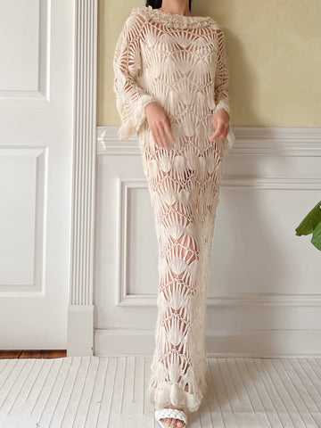 Vintage Mohair Crochet Dress - M