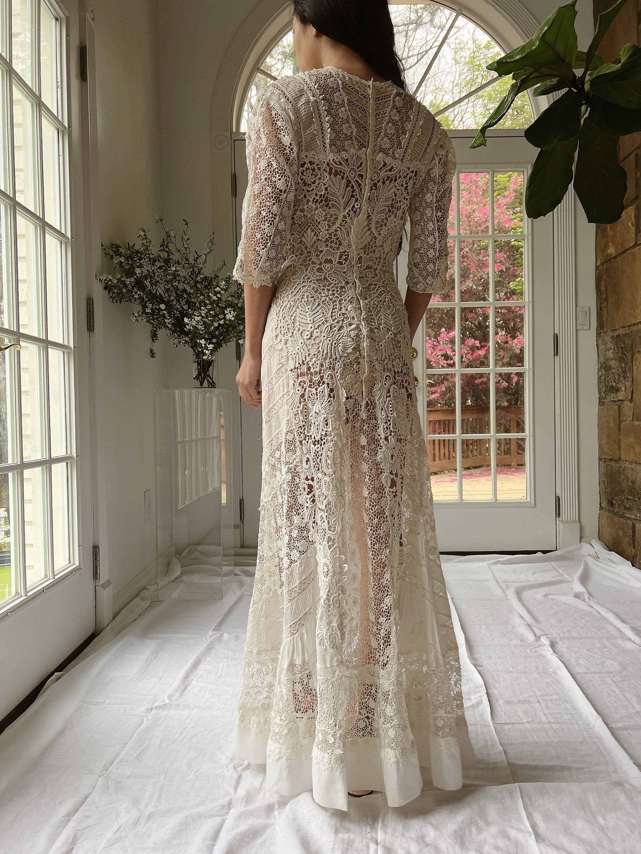 Antique Crochet Embroidered Dress - XS/S | G O S S A M E R Antique Crochet Embroidered Dress - XS/S | G O S S A M E R