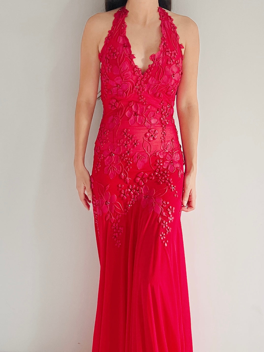 Vintage Red Ema Savahl Painted Gown - S-M