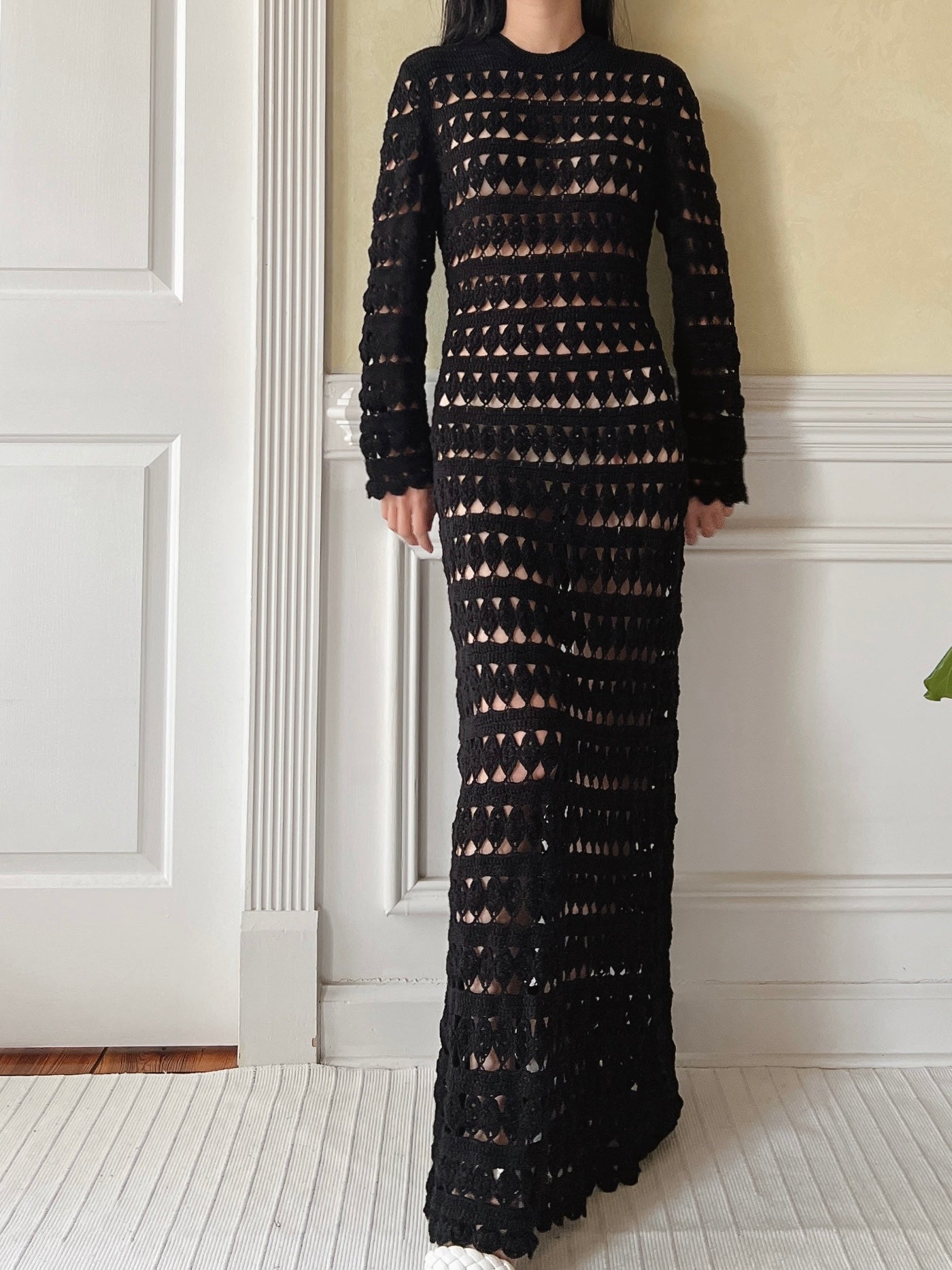 Vintage Black Crochet Dress - M | G O S S A M E R Vintage Black Crochet Dress - M | G O S S A M E R