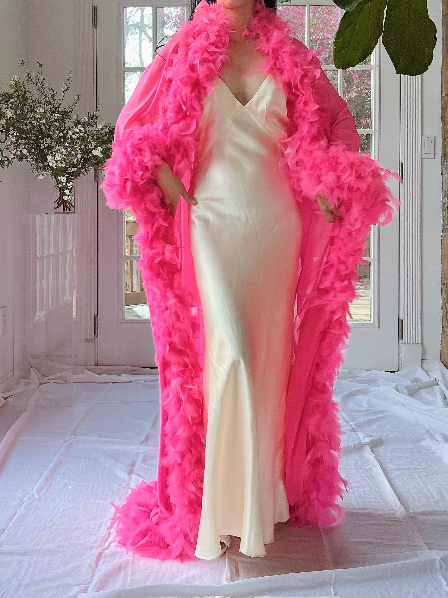 Vintage Hot Pink Feather Robe - OSFM | G O S S A M E R Vintage Hot Pink Feather Robe - OSFM | G O S S A M E R