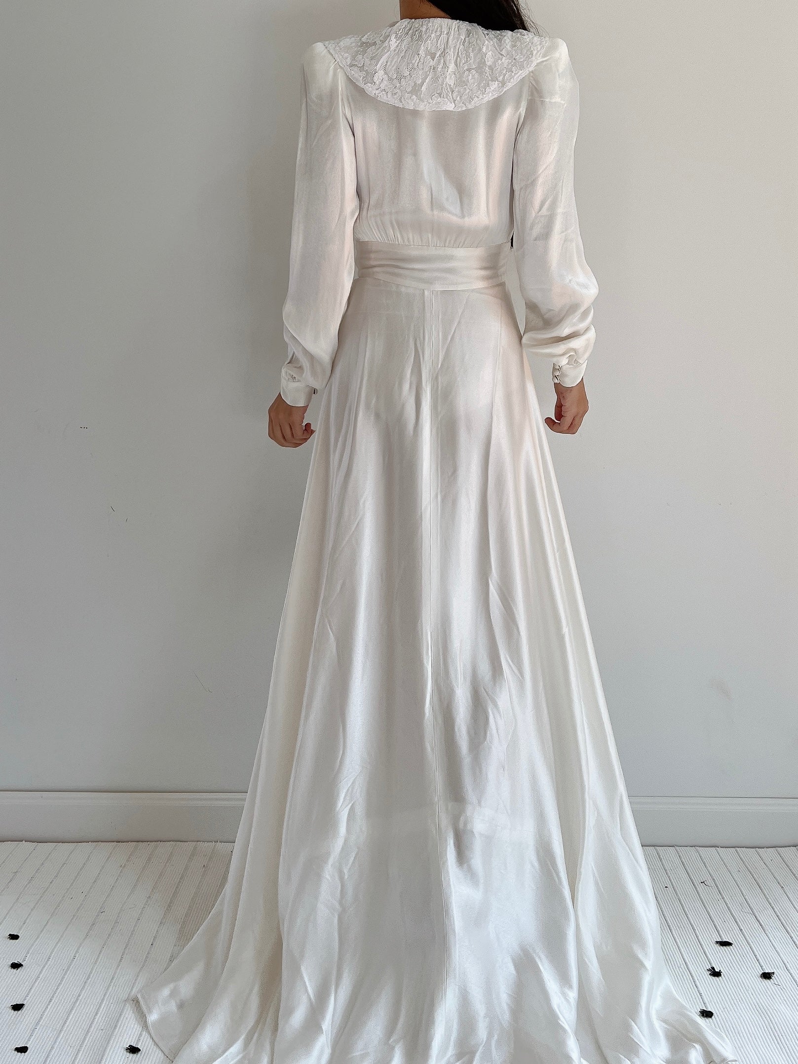 1940s satin dressing gown Veronica satin dressing gown 1940s robe 40s bridal