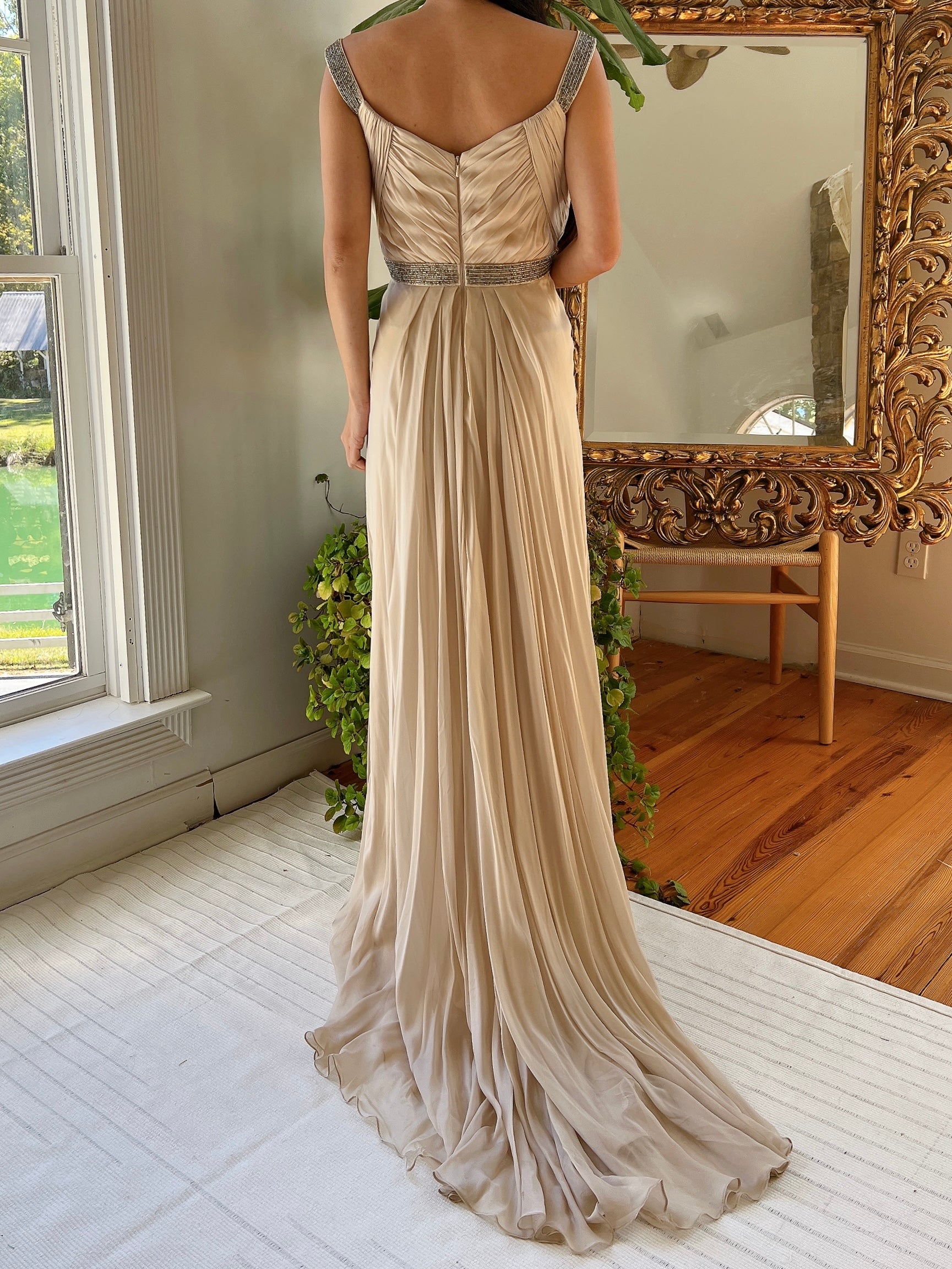 vintage beige dress Lace Buttoned Beige Dress Puff Sleeves | Floral Embroidery