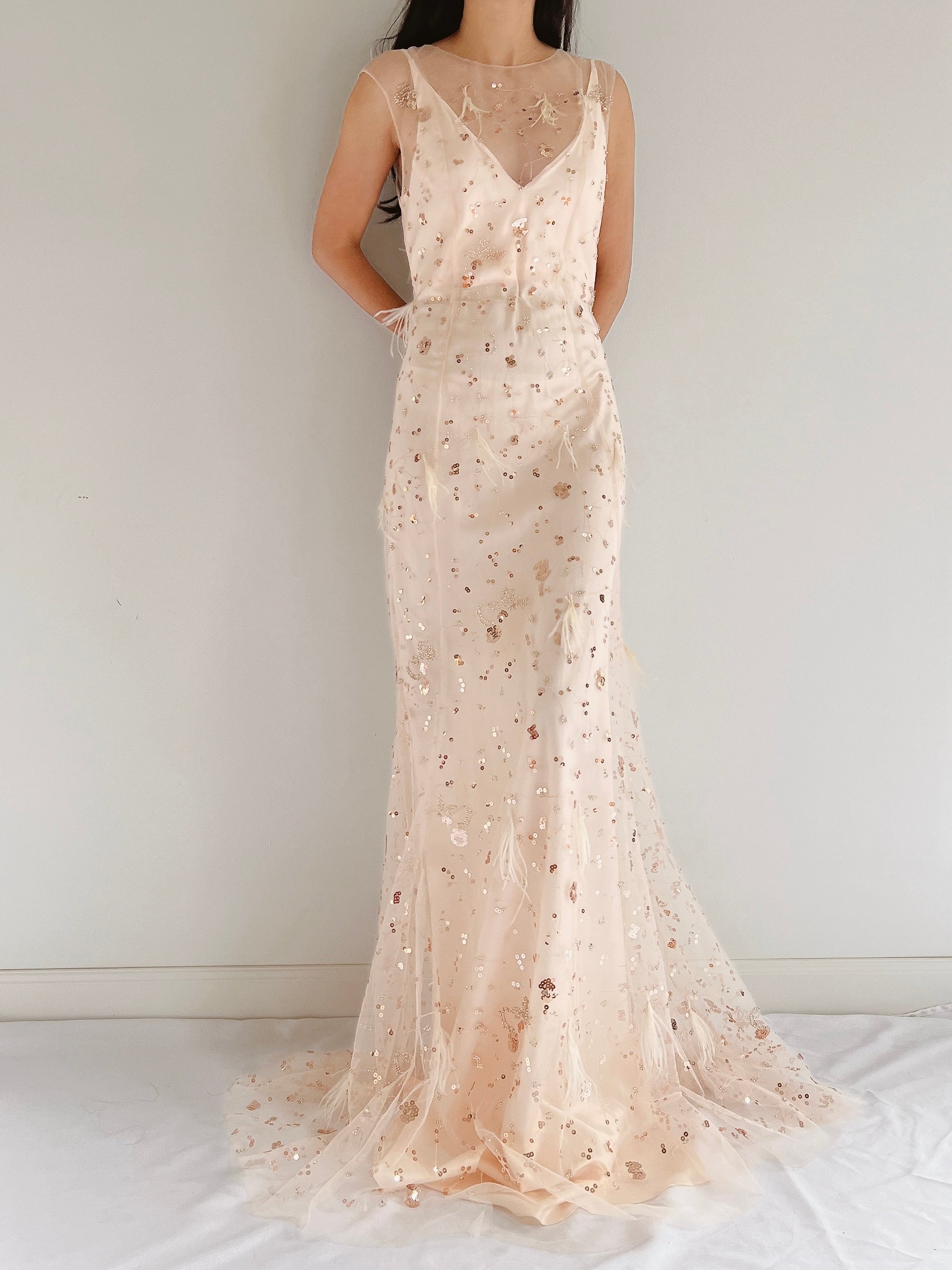 tulle chiffon and gossamer dress Tulle Chiffon Gossamer Wedding Dress