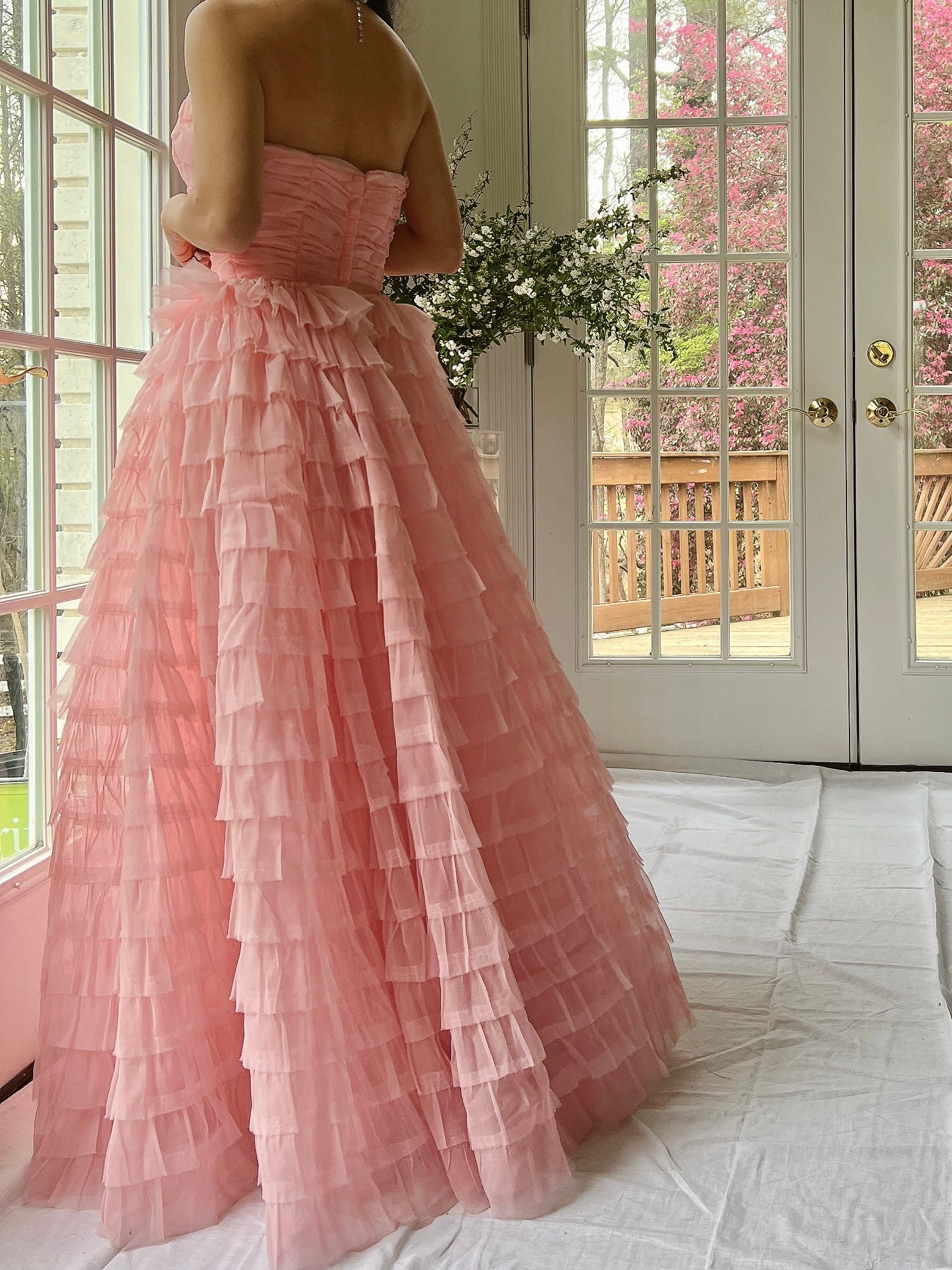 1950s Pink Ruffled Tiered Dress - XS | G O S S A M E R 1950s Pink Ruffled Tiered Dress - XS | G O S S A M E R