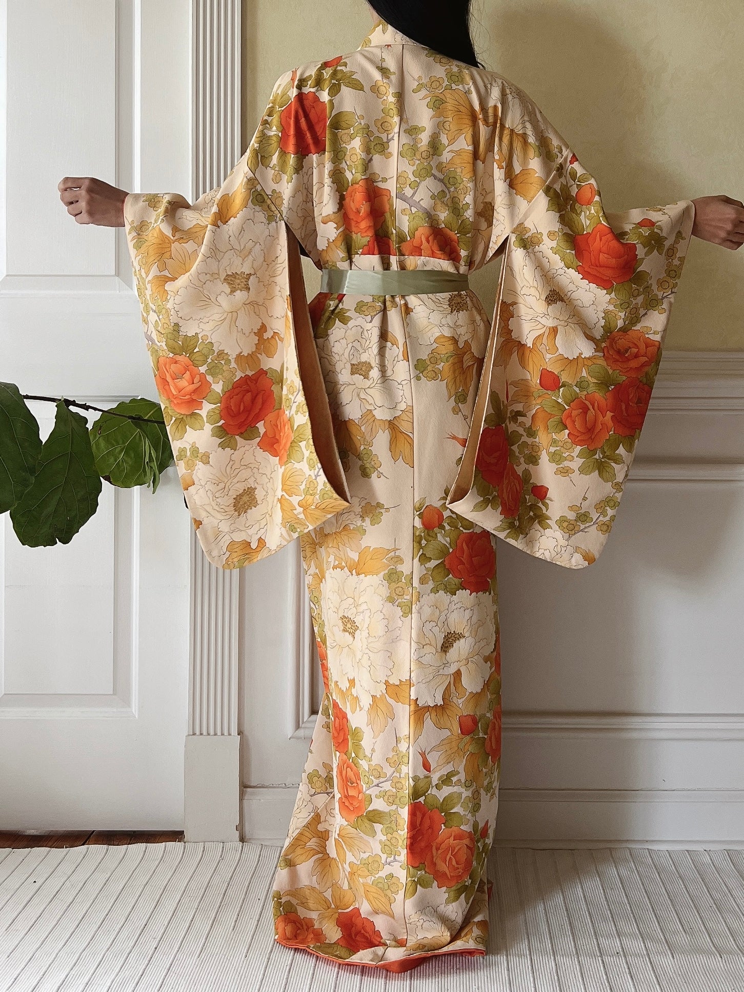Vintage Silk Fall Florals Kimono - OSFM