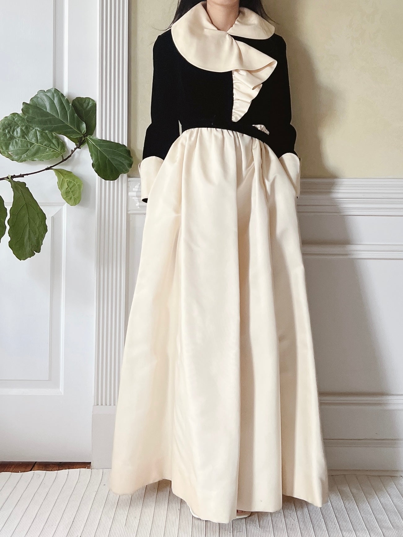 Vintage Geoffrey Beene Satin and Velvet Dress - XS