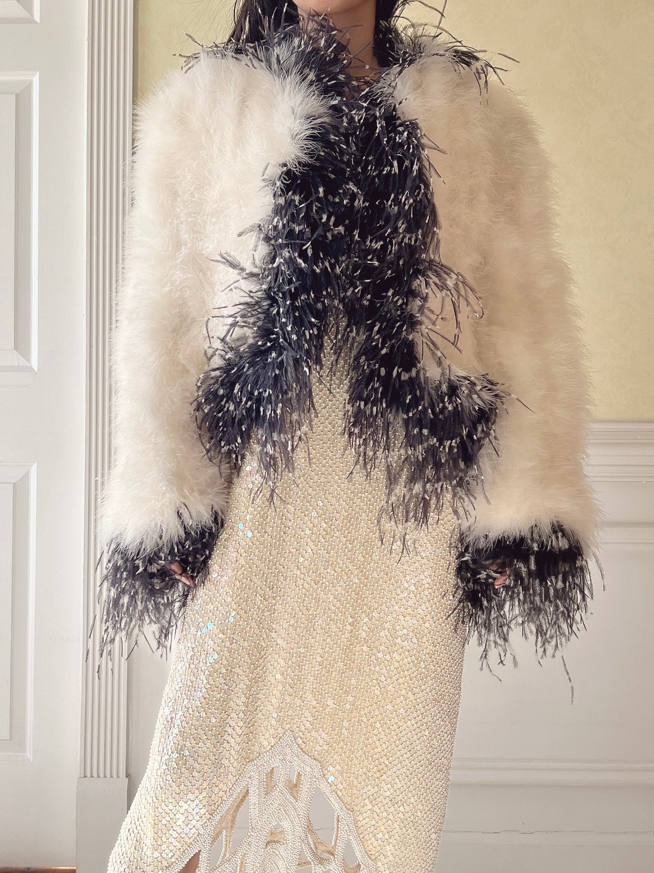 Vintage Ostrich and Marabou Jacket - S/M