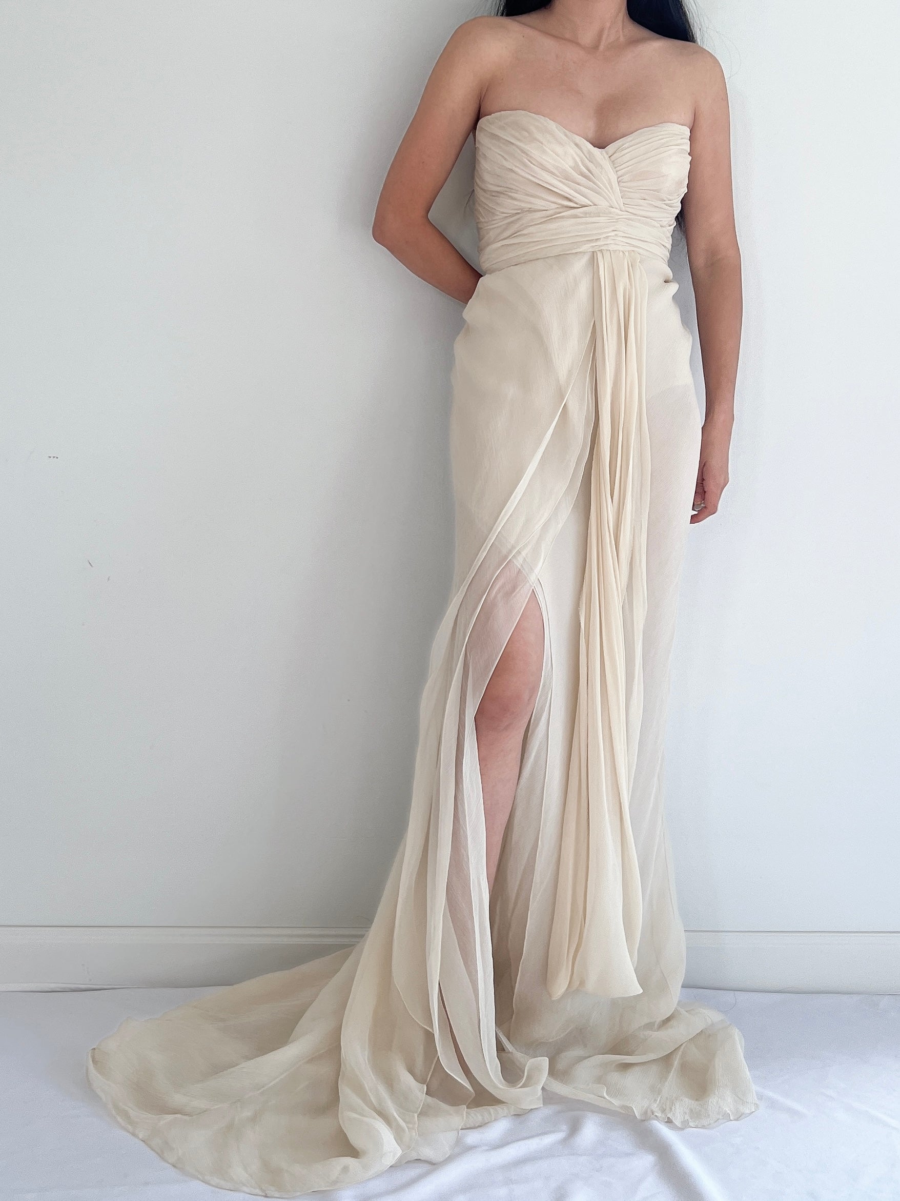 J. Mendel Silk Draped Gown - M
